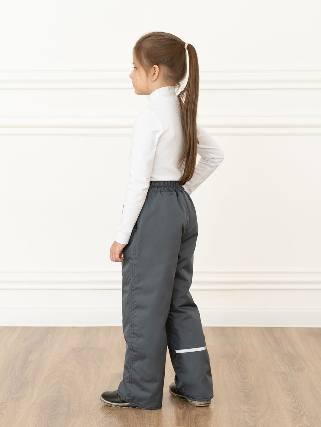 Брюки демисезонные серые (134-140, 68)