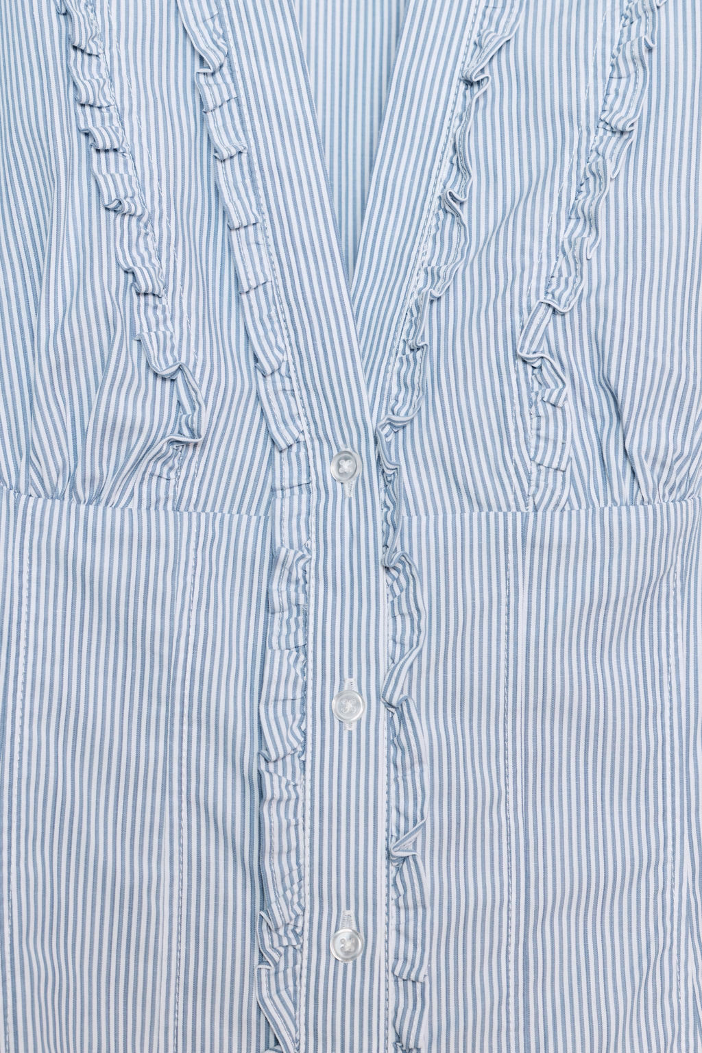 POPLIN SHIRT WITH RUFFLES - Zara фото 7