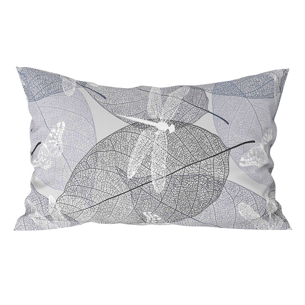 Наволочка 50х70см "Стрекозы, серо-бежевый", с клапаном-запахом, бязь "Комфорт" 121г/м2, хлопок 100%, упаковка "классическая" пакет ПВД 14,5х23см, еврослот, "Домашняя мода" (Россия)