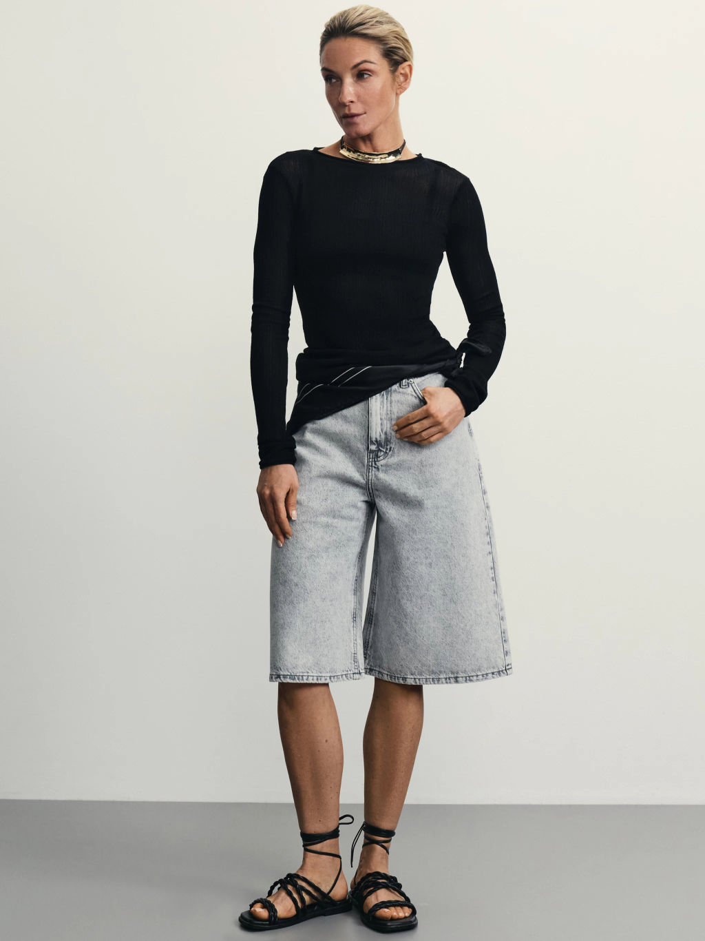 Джинсовые шорты бермуды / Zarina фото 2