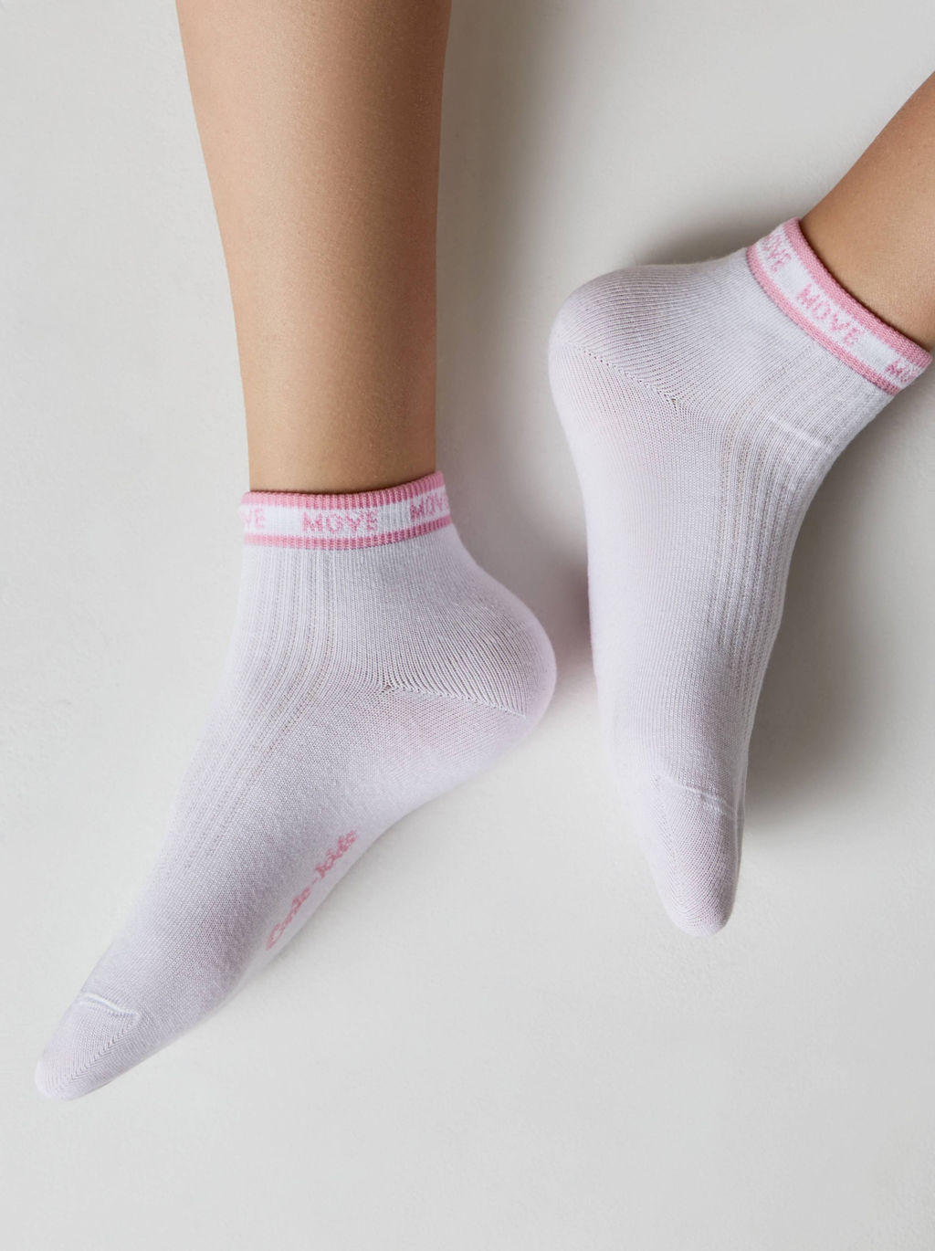 Цена за 2 пары CONTE-KIDS ACTIVE (короткие) Носки детские белый-розовый