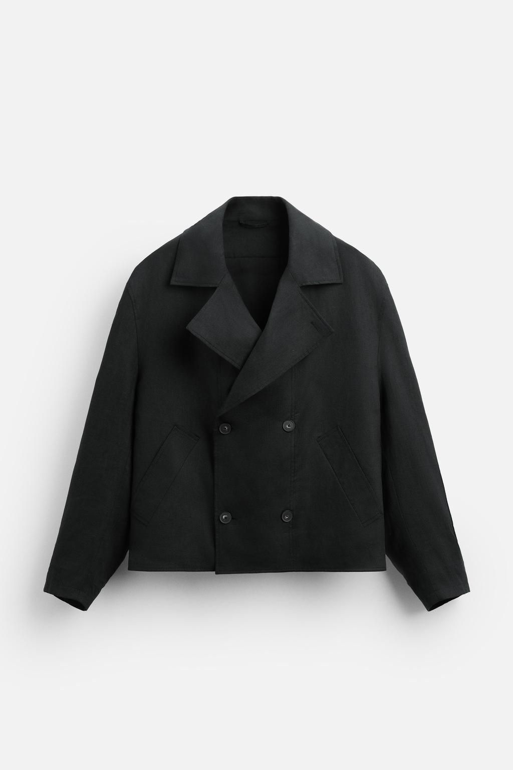 100% LINEN CROPPED TRENCH COAT - Zara фото 7