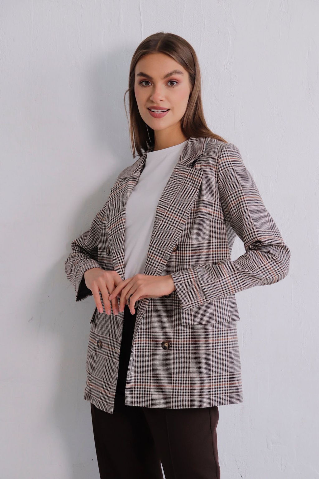 11827 Жакет двубортный в клетку - Martichelli фото 5