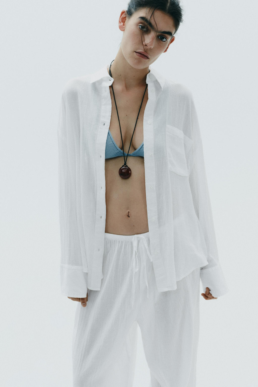 OVERSIZE GAUZE SHIRT - Zara фото 26