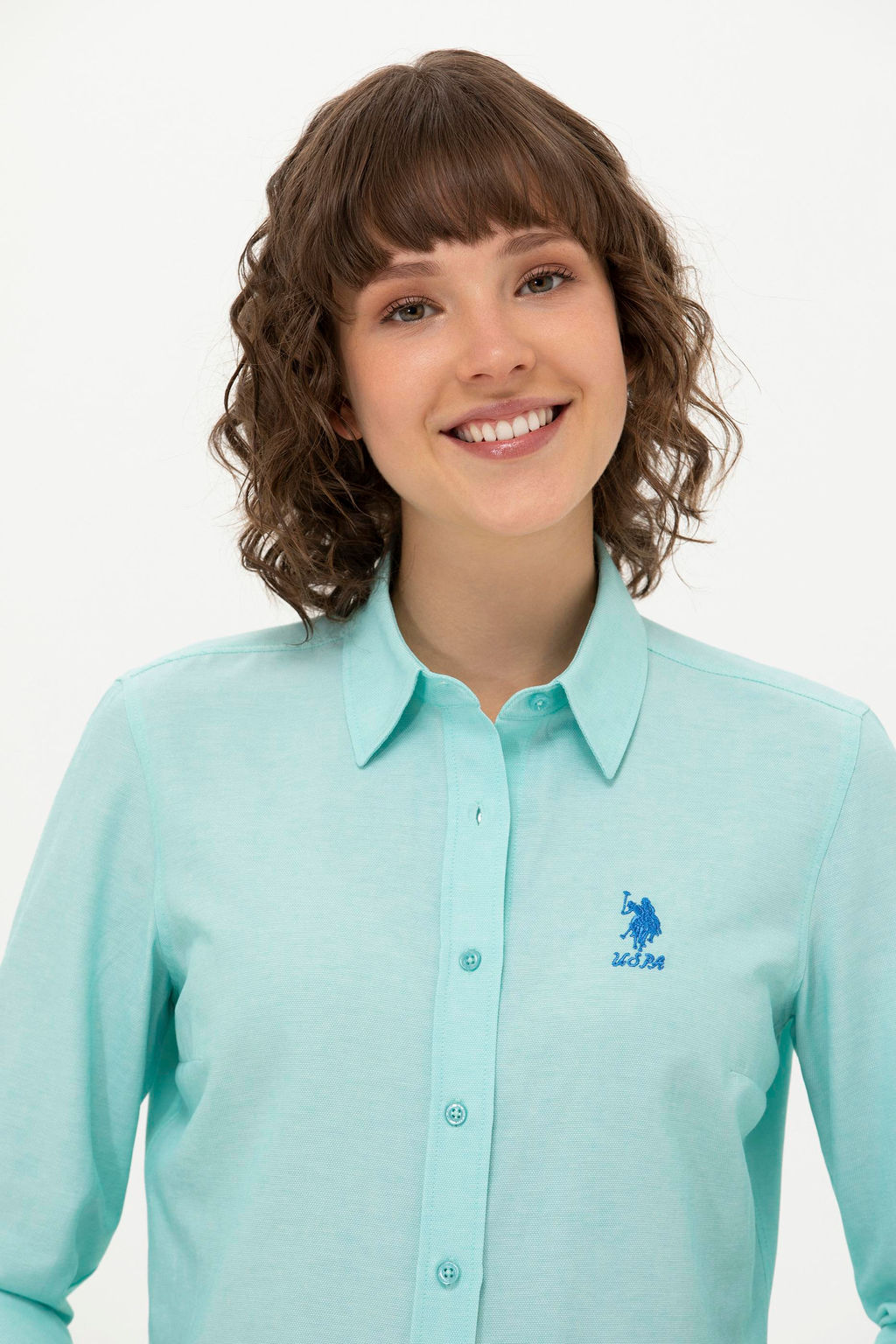 U. S. Polo Assn Женская мятная базовая рубашка с длинным рукавом - U.s. polo assn фото 2