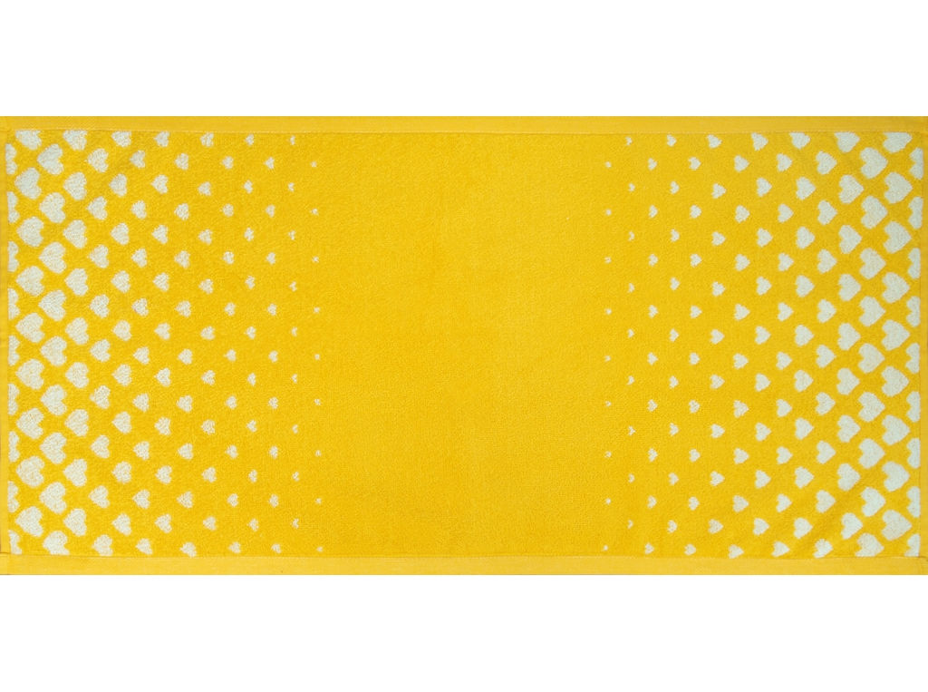Полотенце махровое 6с104.413ж1 Градиент сердца(т.желтый4) 81х40см