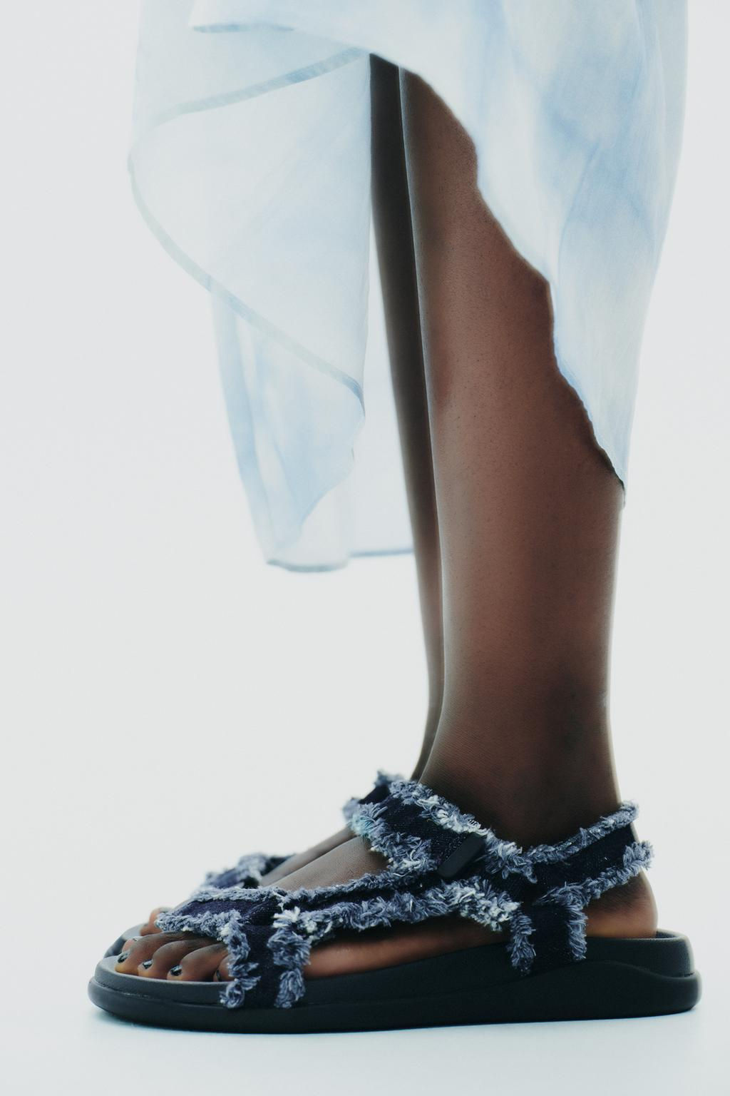 DENIM PLATFORM SANDALS - Zara фото 6
