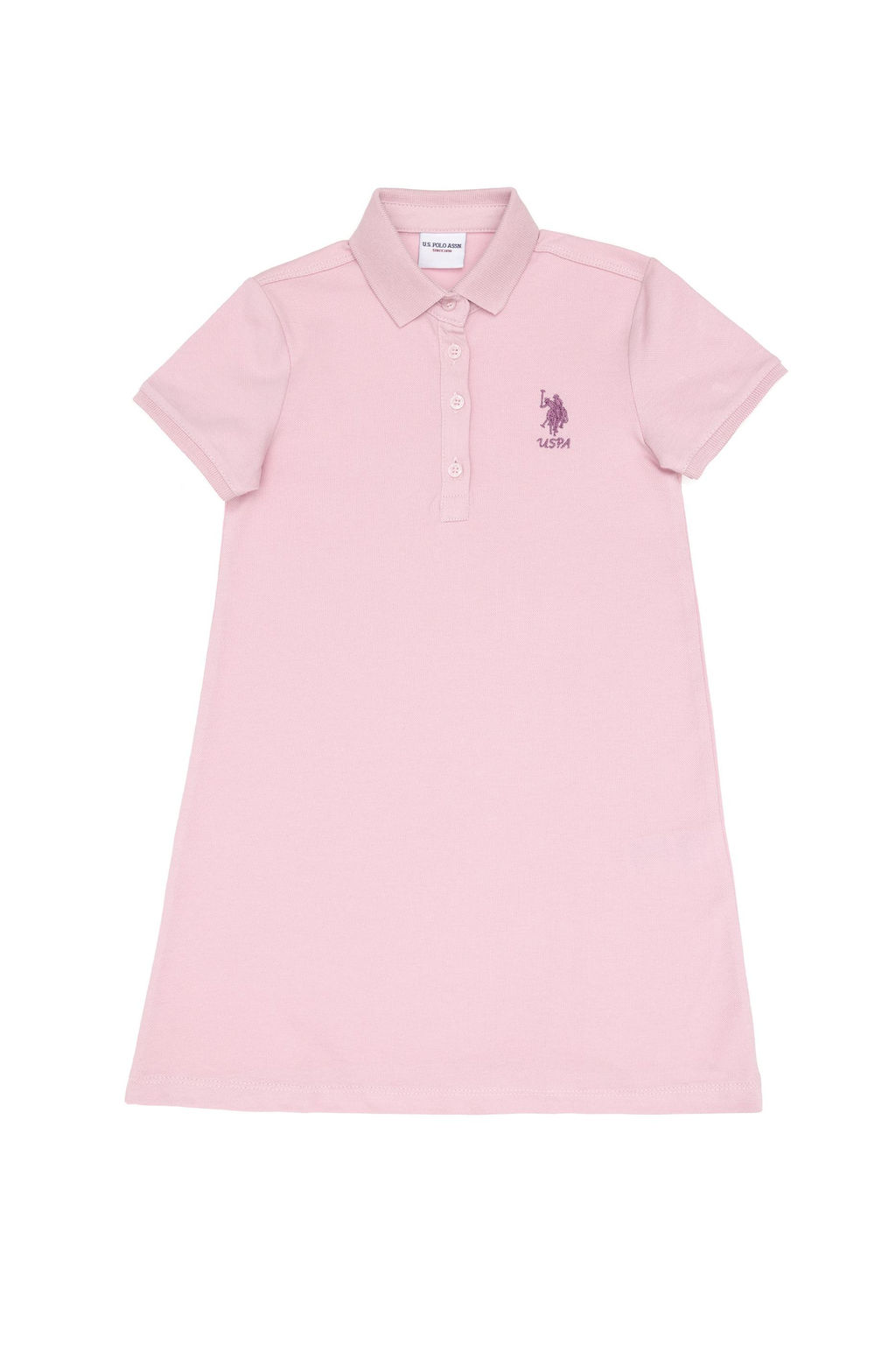 K_z _ocuk A__k Pembe Polo Yaka _rme Elbise Sepette S_rpriz _ndirim - U.s. polo assn фото 4