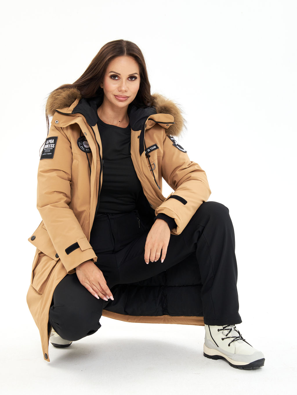 Женская зимняя мембранная парка с натуральным мехом Alpha Endless Frozen Metropolis_19 Крем-брюле  фото 2