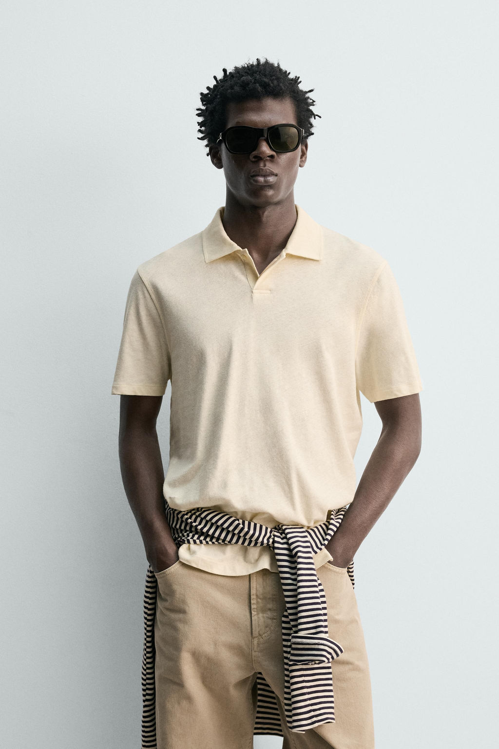 POLO REGULAR FIT ALGOD?N - LINO / Crudo - Zara фото 2