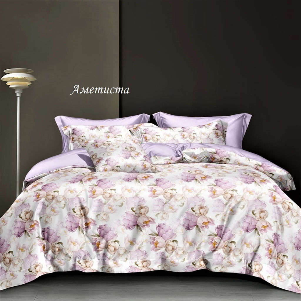 Комплект постельного белья Аметиста, САТИН ПРЕМИУМ 2 сп - День и ночь фото 2