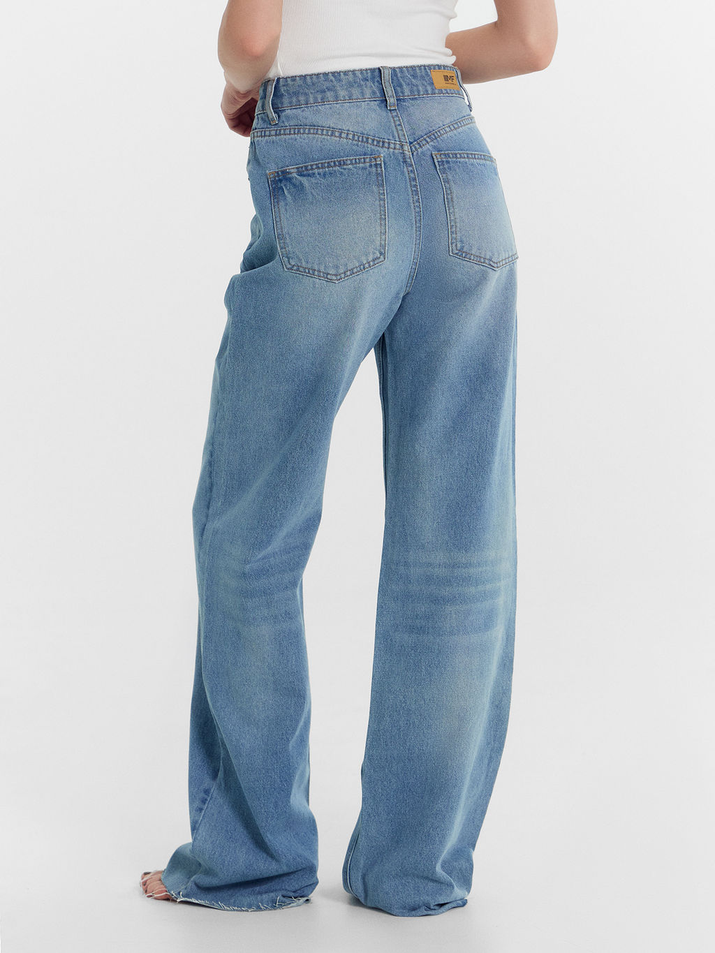 Брюки женские джинсовые wide leg fit голубые голубой 2024-DTW1301-1 - Mark formelle фото 3