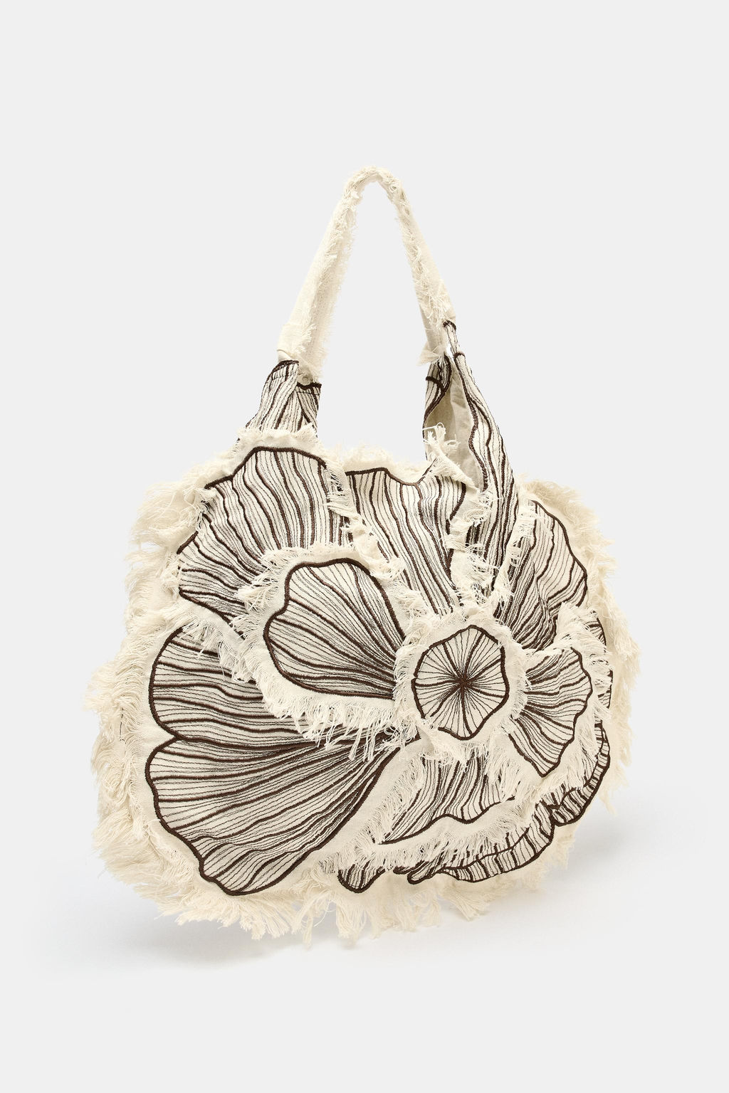 FLORAL EMBROIDERED MAXI TOTE BAG