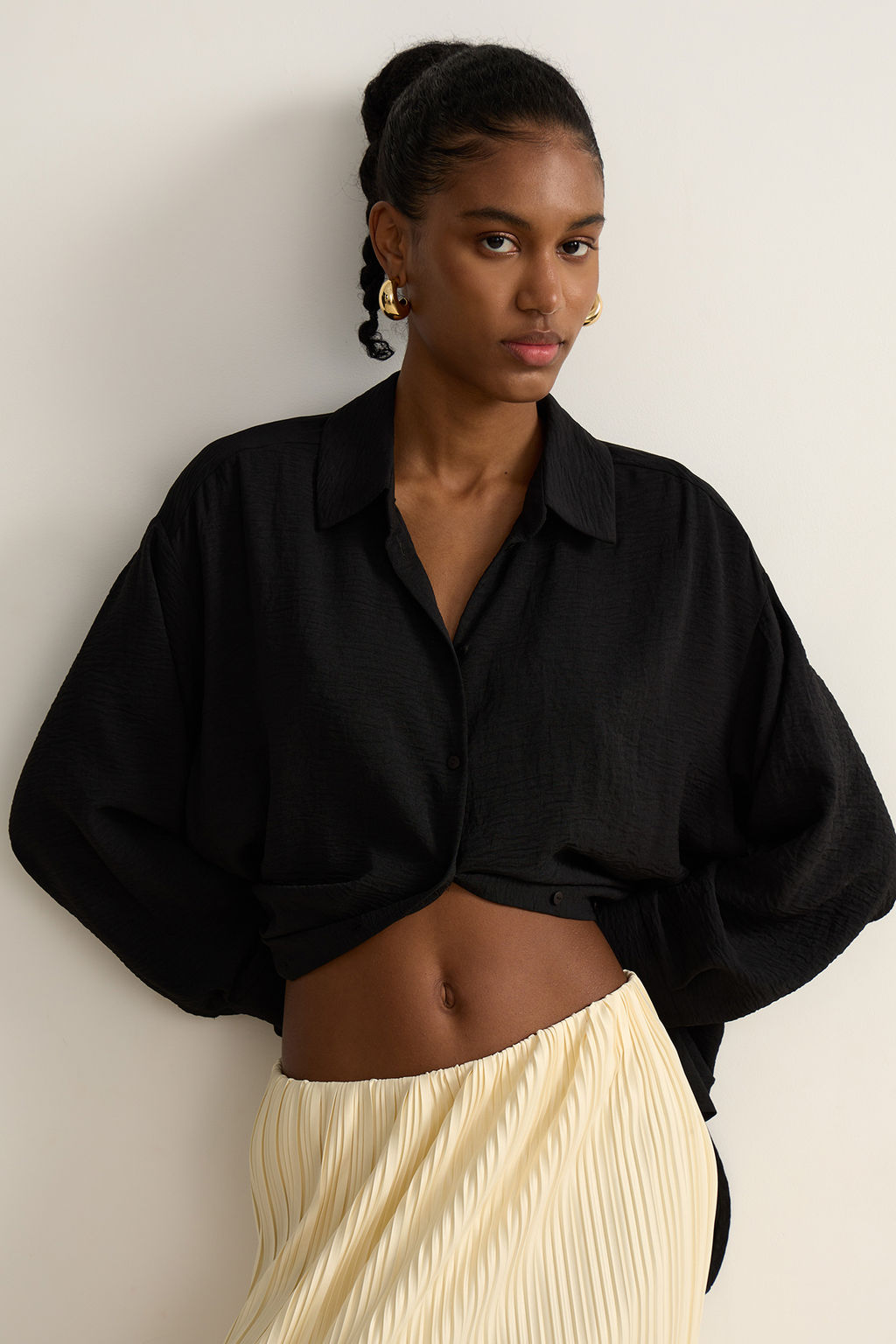 Рубашка оверсайз из жатого хлопка - Mollis фото 5