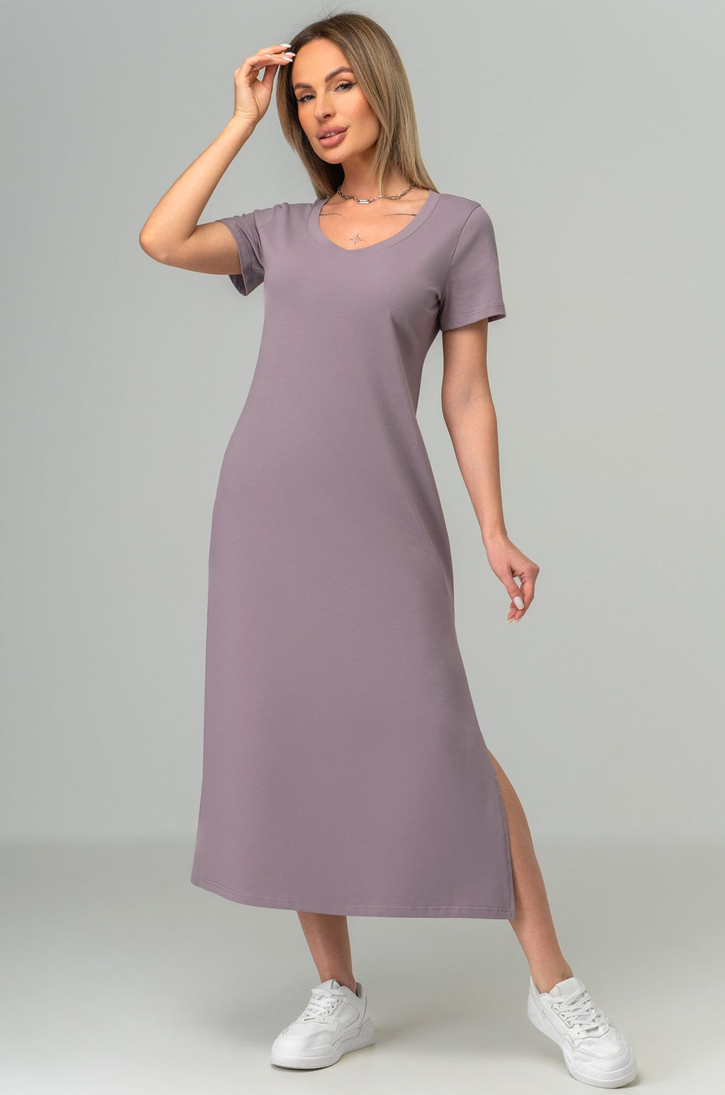 Однотонное женское платье-футболка Happyfox - Happy fox фото 10