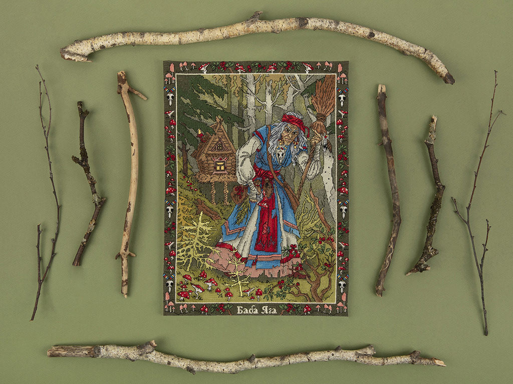 Набор для вышивания PANNA Золотая серия VS-7408 Славянская мифология. Баба Яга 27 х 36.5 см