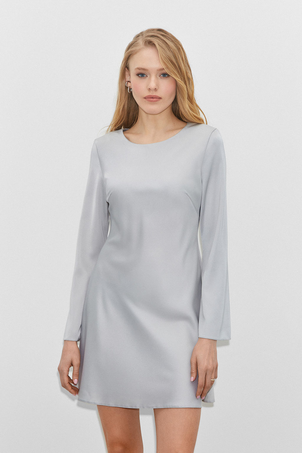 Платье из атласа расклешенного силуэта - Mollis фото 2