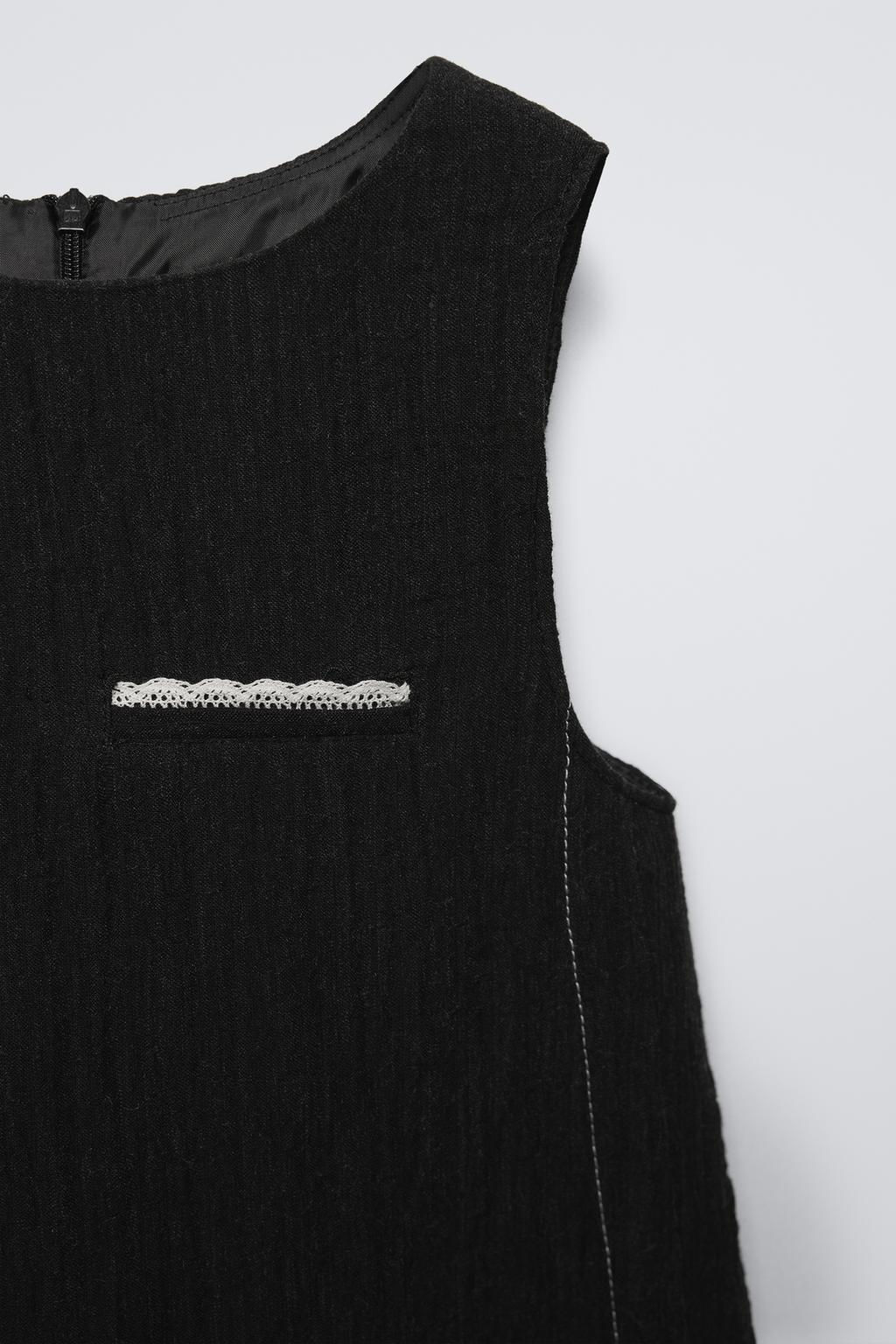 TEXTURED DRESS WITH TOPSTITCHING - Zara фото 3