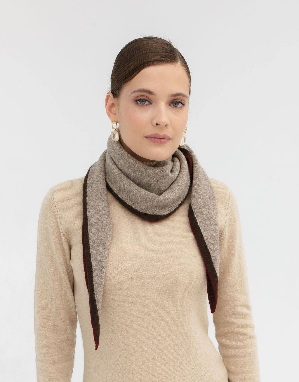 Шарф из пуха яка 09097 серый