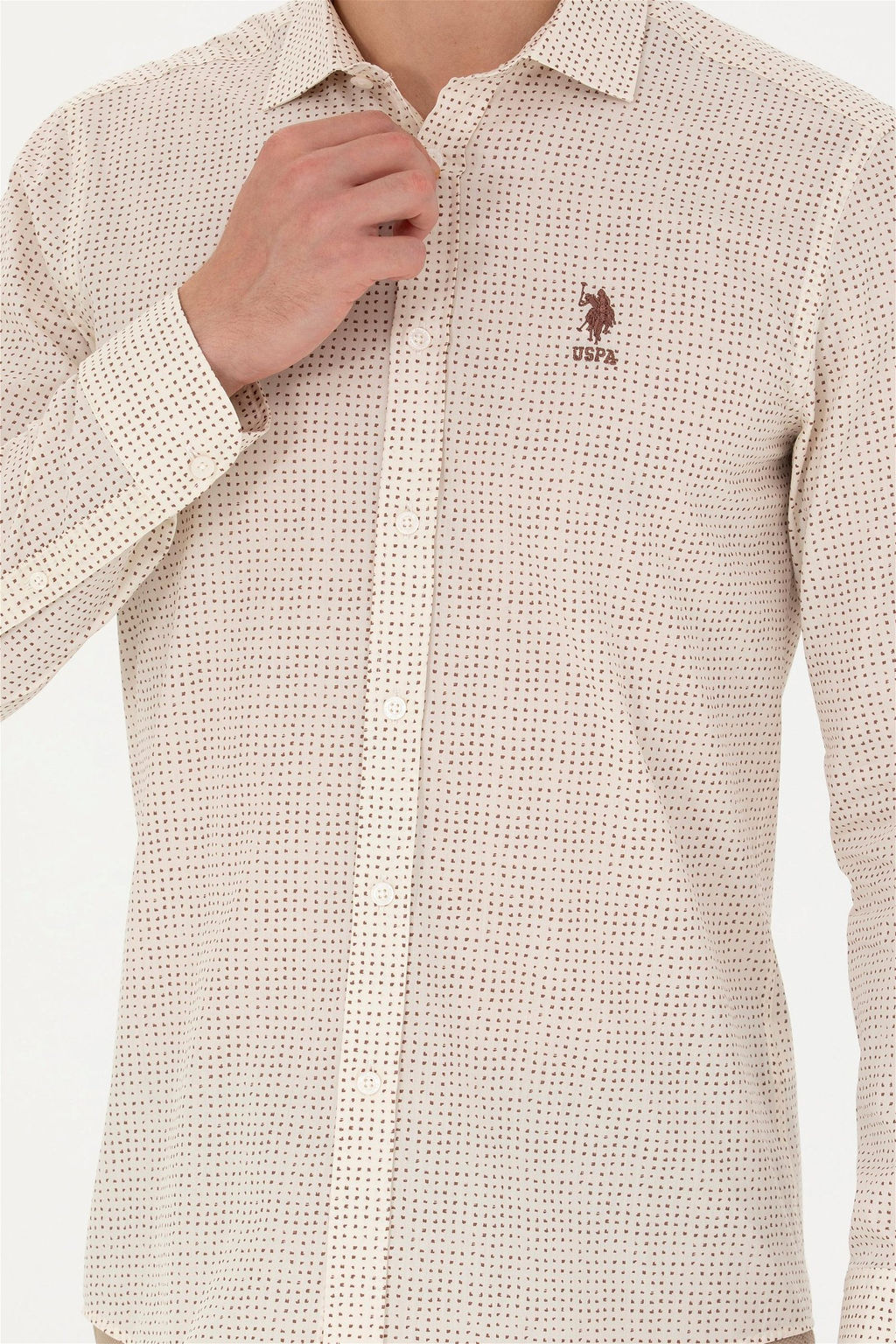 U. S. Polo Assn Мужская рубашка с длинным рукавом Stone - U.s. polo assn фото 13