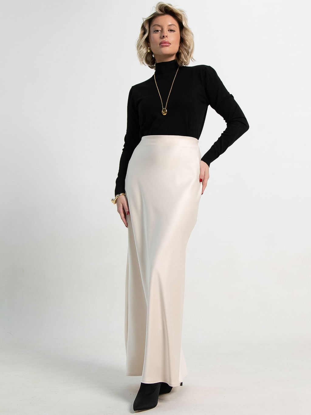 Юбка атласная Эвелин (сливочная) Ю15382-25М - Lt collection фото 9