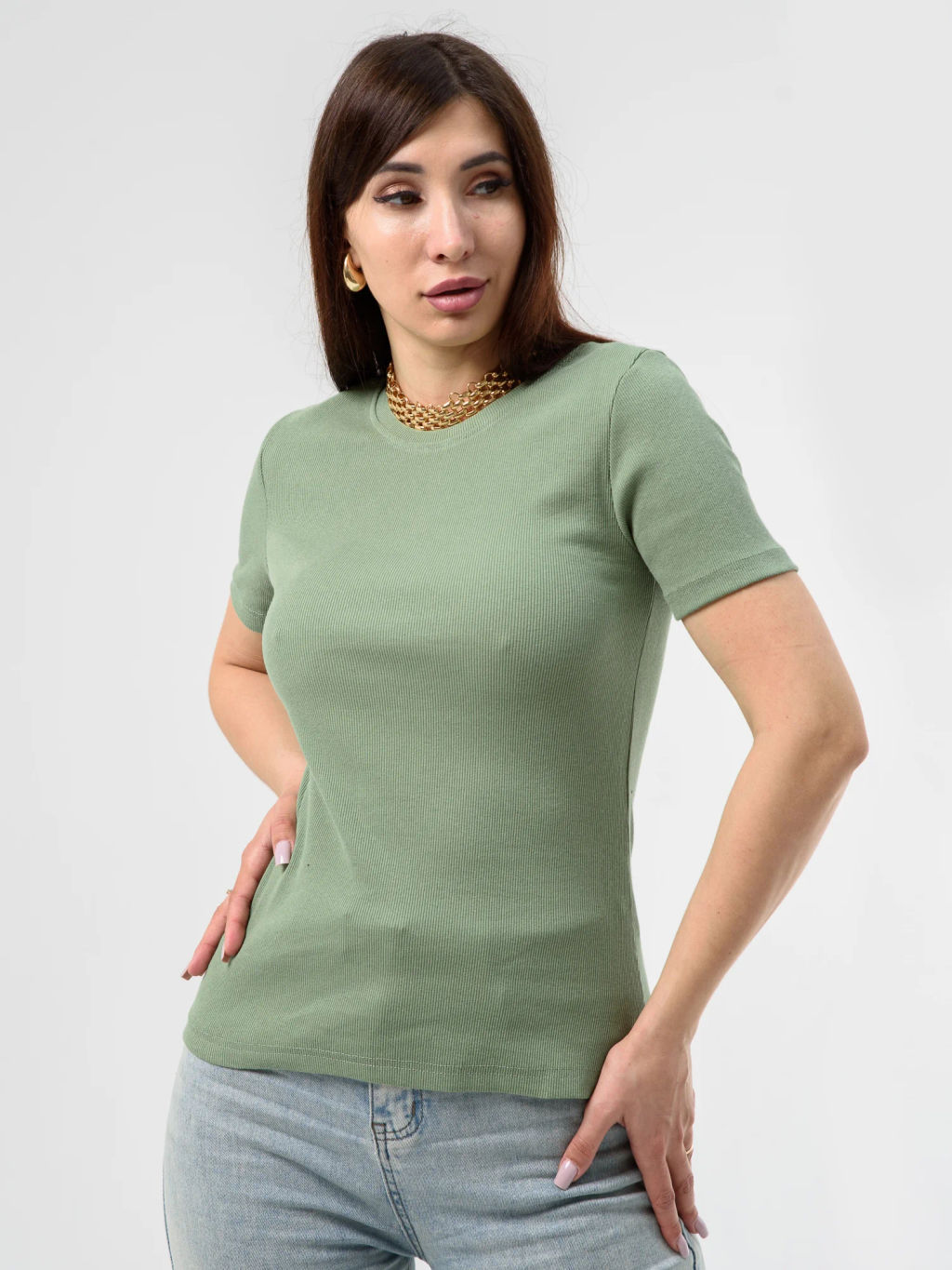 Футболка Хлопок 95% лайкра 5% рубчик Кашкорсе - Оптима фото 3