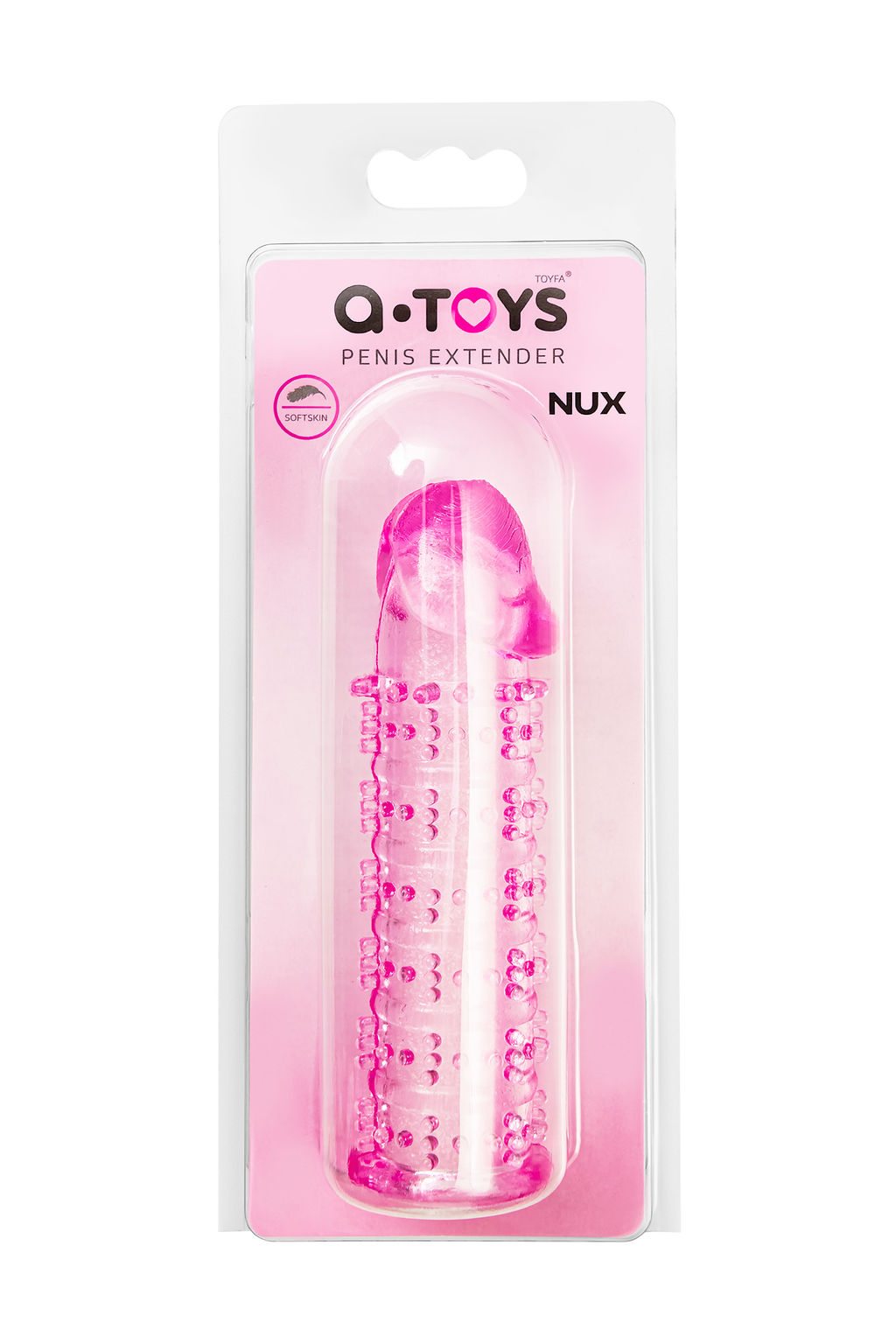 Насадка на пенис A-Toys by TOYFA Nux, TPE, розовый, 12,5 см