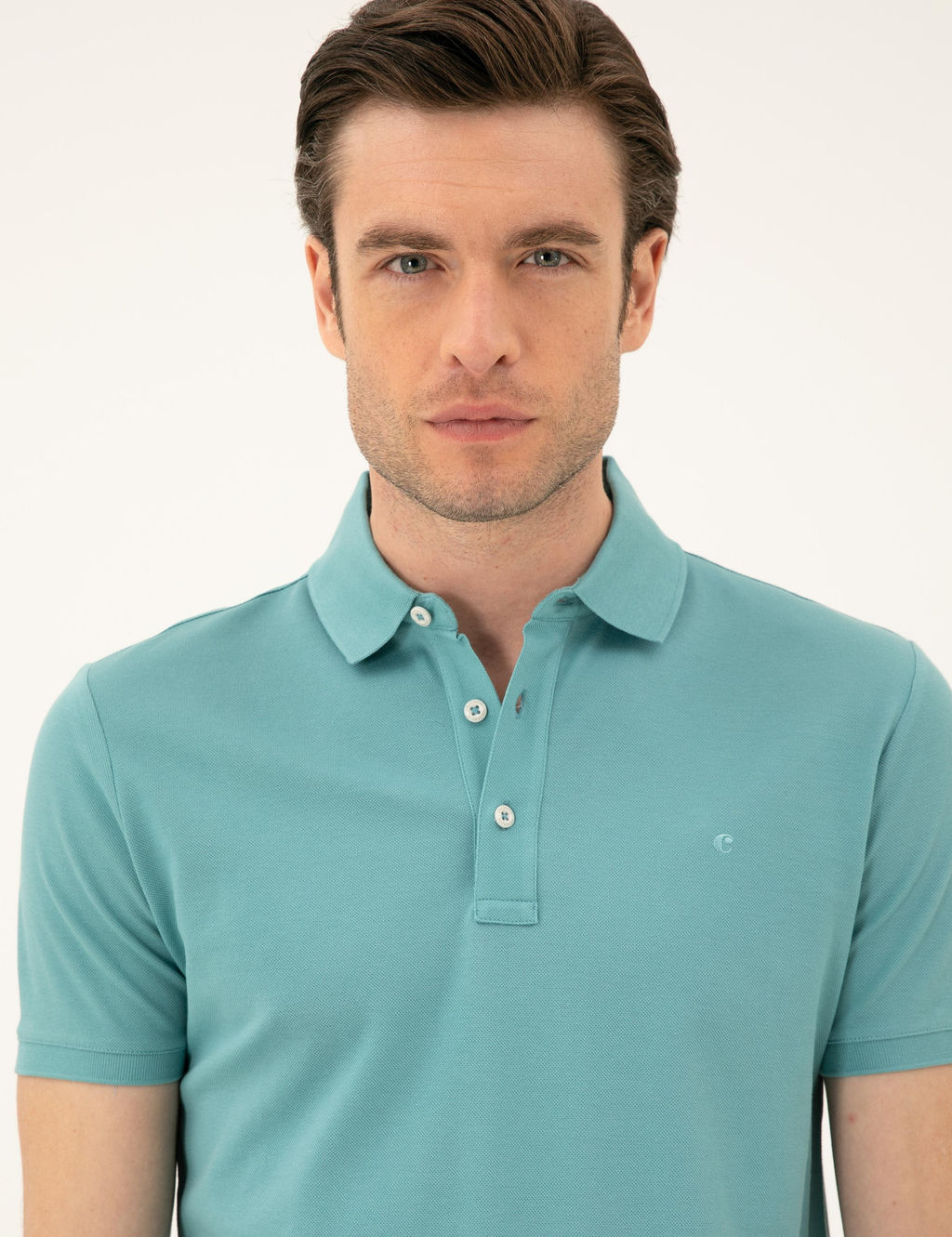 Базовая футболка приталенного кроя мятного меланжа - Cacharel фото 2