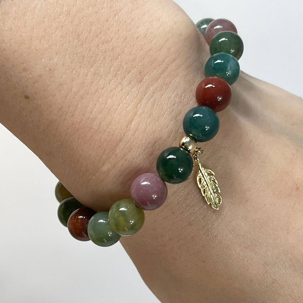 Браслет с подвеской из Мохового Агата 17 см - Радуга самоцветов фото 3