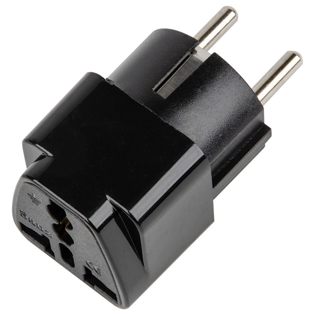S-GES1-10S BLACK Переходник сетевой, 10А, 2500Вт, с заземлением. Черный. ТМ Uniel