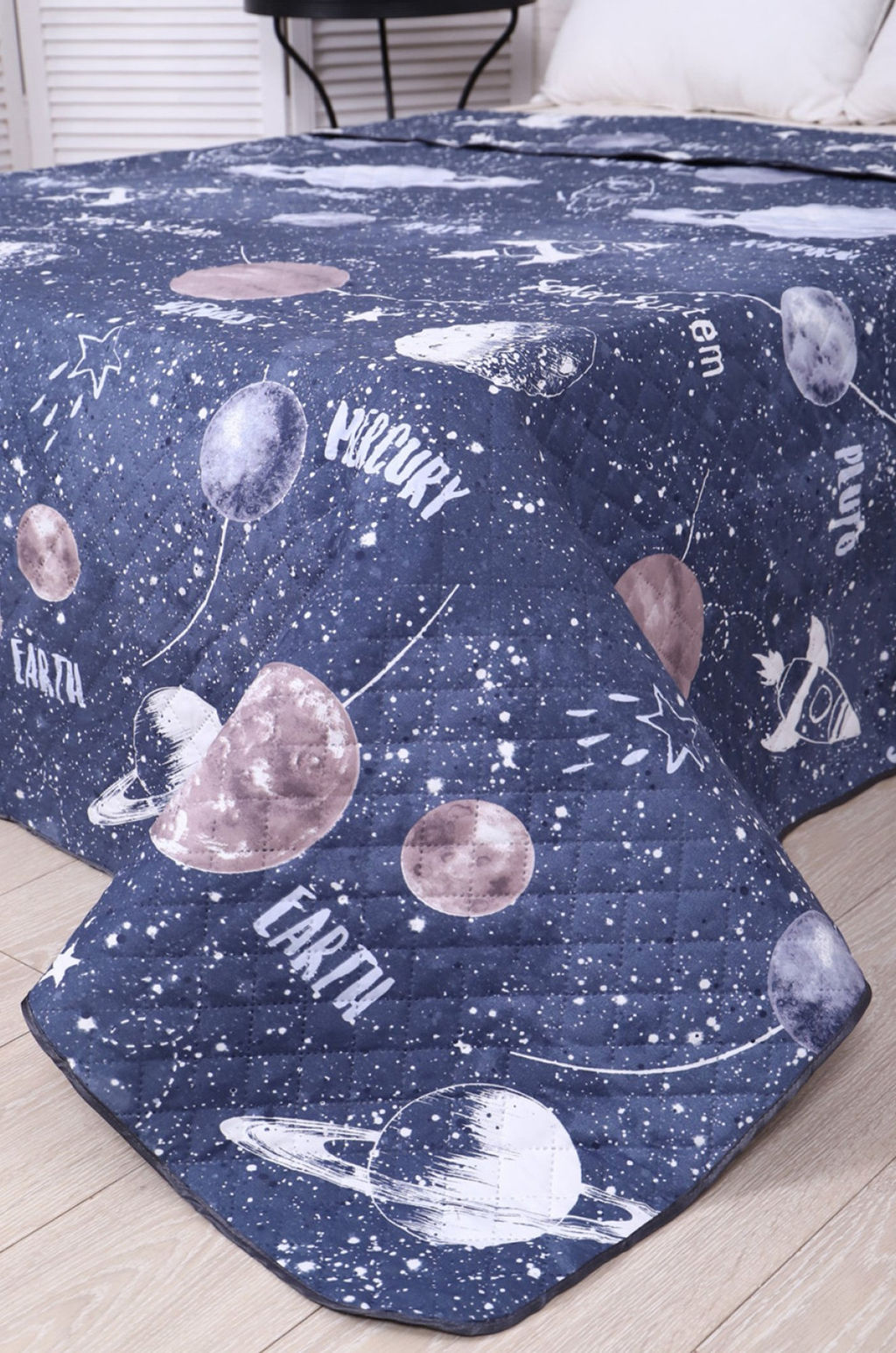 Покрывало-плед двухстороннее стеганое из полиэфирной ткани Полисатин Премиум 240Х212 N-Collection  фото 4