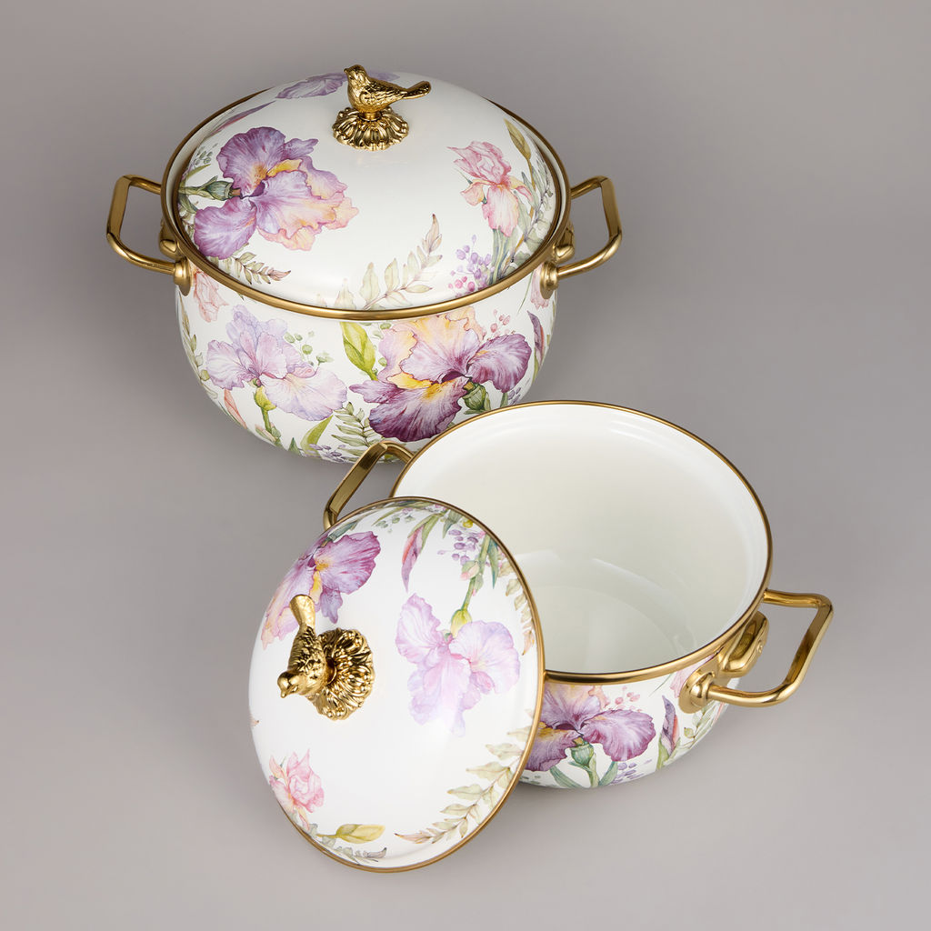 НАБОР КАСТРЮЛЬ AGNESS ЭМАЛИРОВАННЫХ СЕРИЯ IRISES, 4ПР. 2,1Л И 3,8Л фото 8