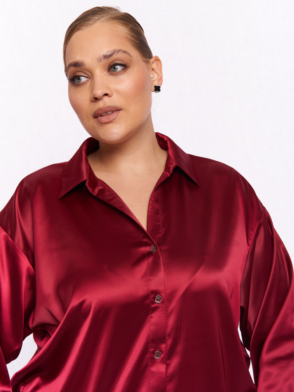 Атласная рубашка BL11537RED31 - Артесса фото 3