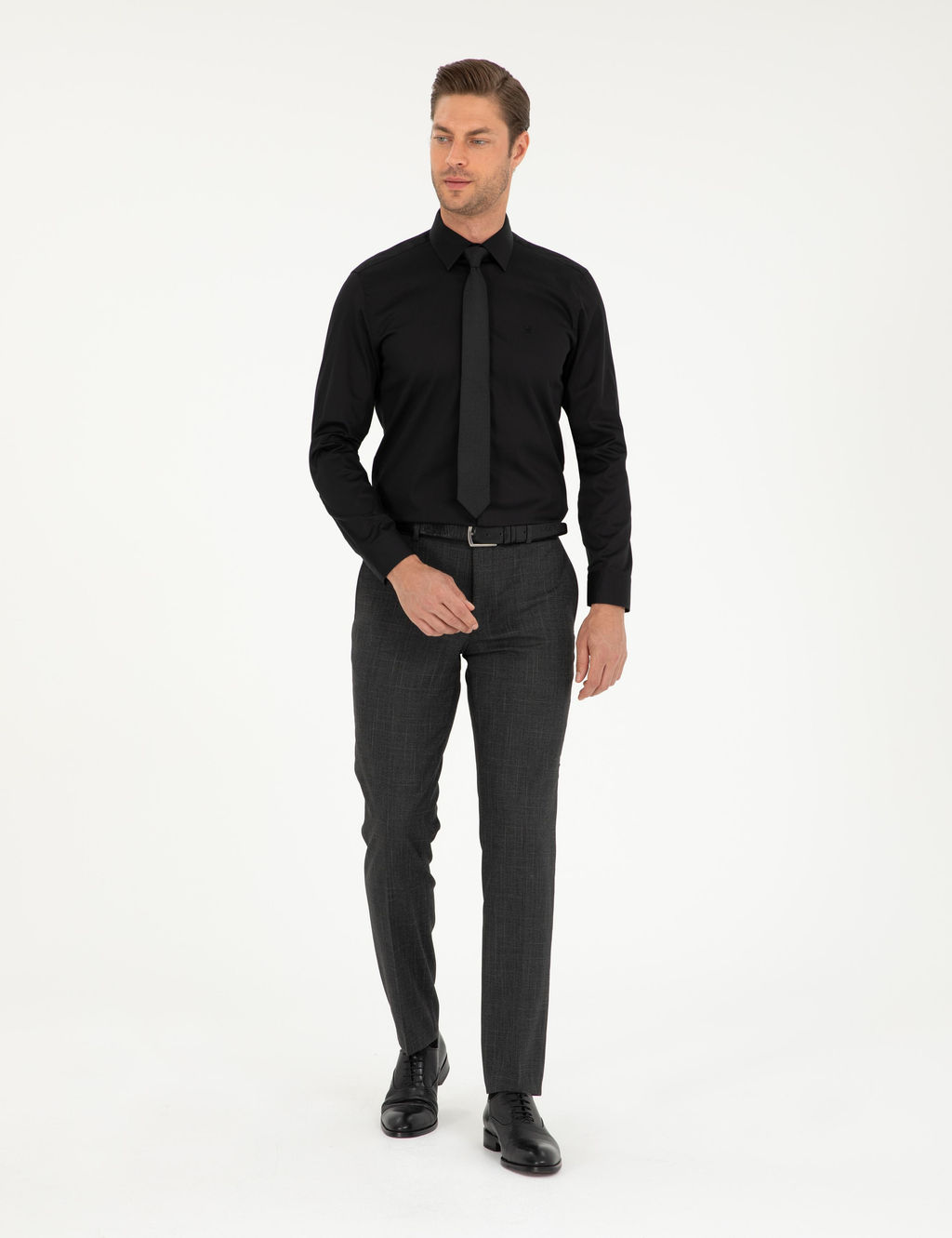 Siyah Slim Fit Uzun Kollu Basic G_mlek - Pierre cardin фото 4