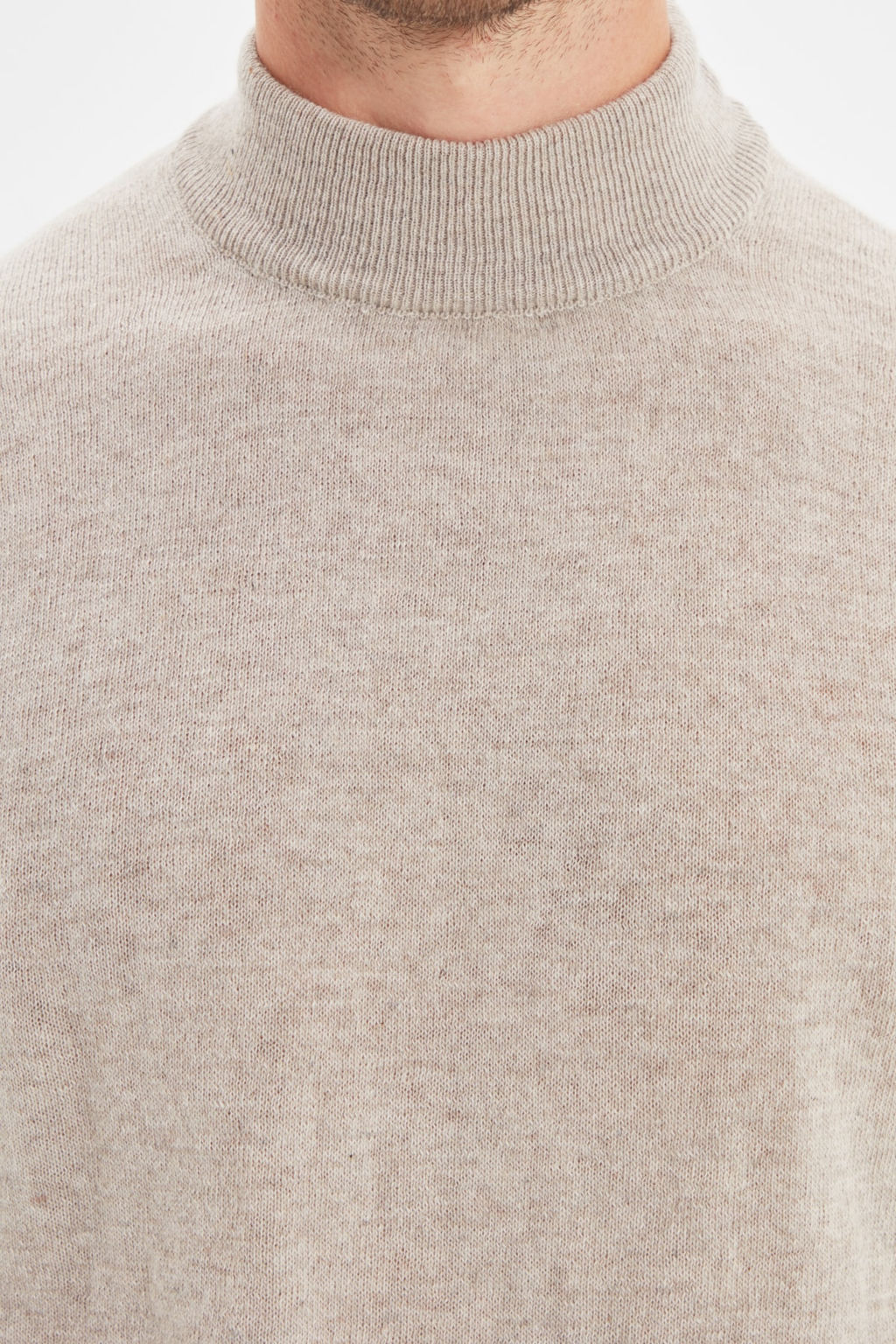 TRENDYOL MAN Bej Slim Fit Yunlu Yar?m Bal?kc? Yaka Basic Triko Kazak TMNAW21KZ1595 - Trendyolmilla фото 11