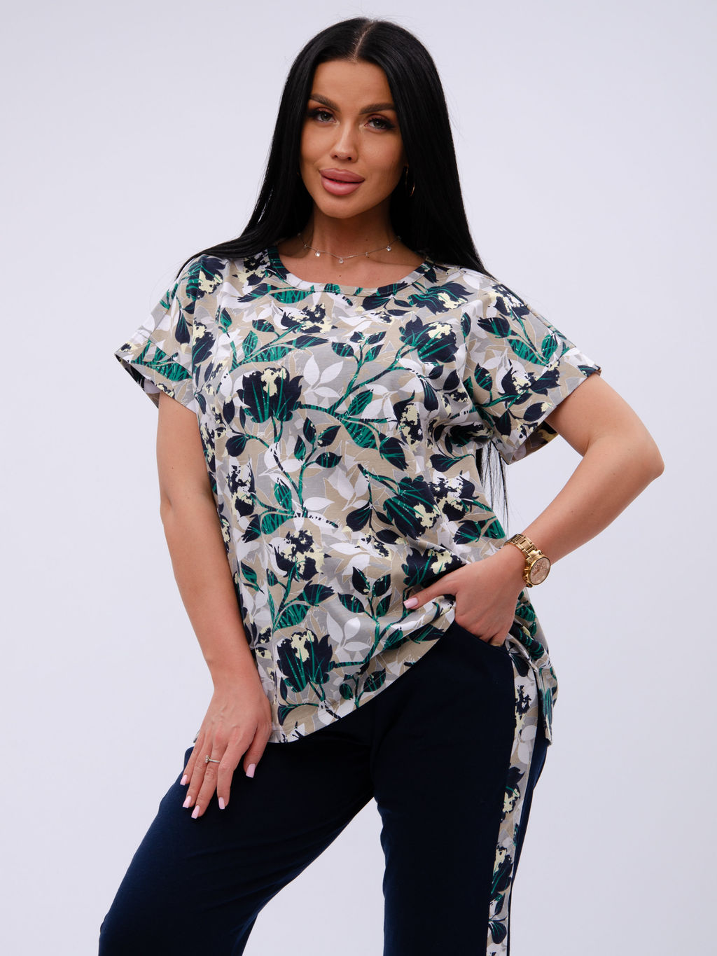 Костюм "Даниэла" цветы, трикотаж