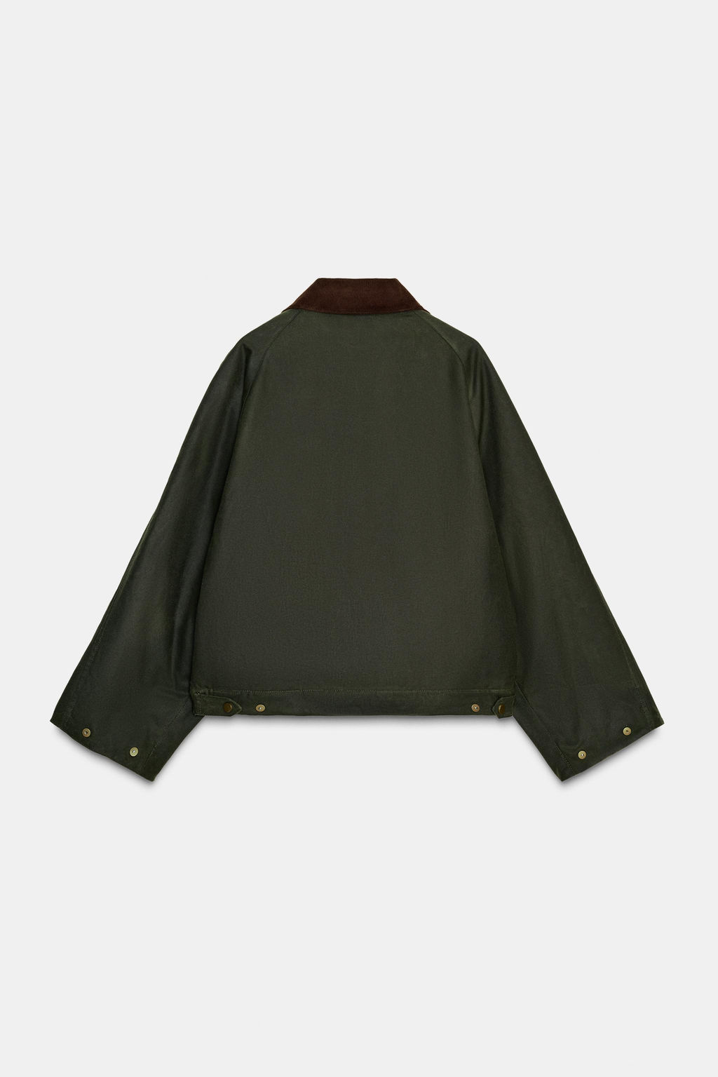 ZW COLLECTION CONTRAST COLLAR WAXED JACKET - Zara фото 11