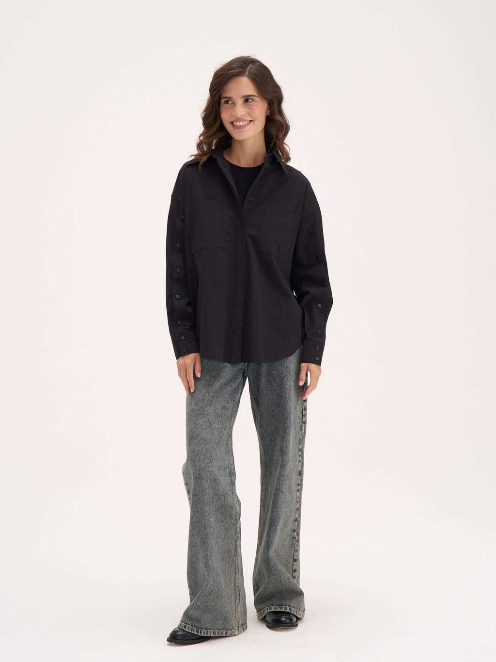 Рубашка из 100% хлопка "Уголь" женская