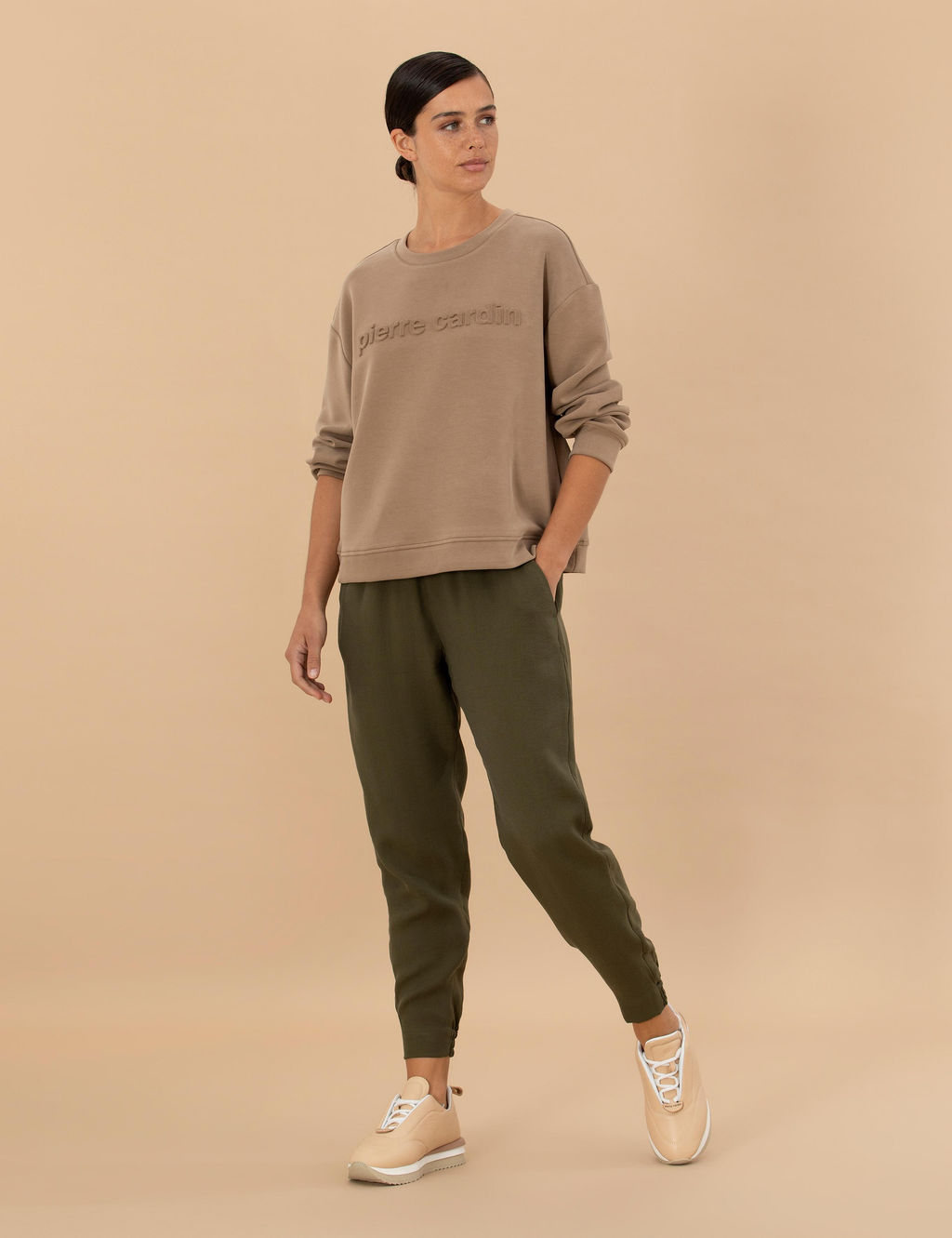 Брюки Pierre Cardin Carrot Fit коричневые
