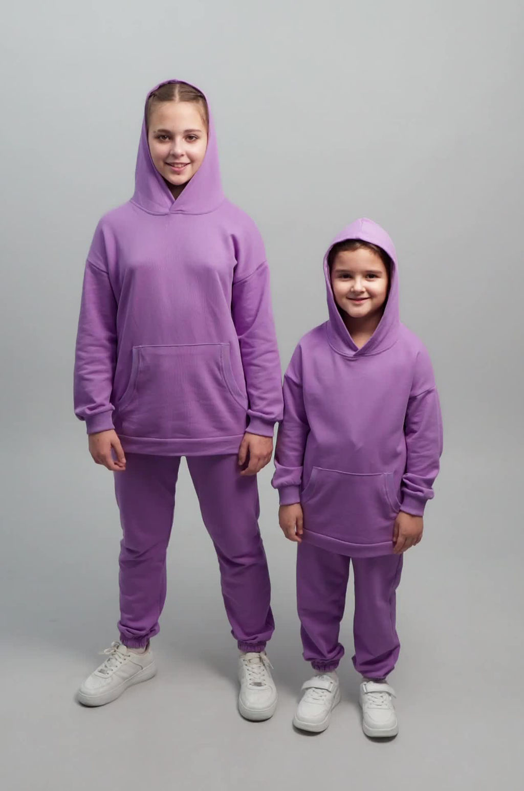 Костюм для девочки оверсайз из футера трехнитки Happyfox