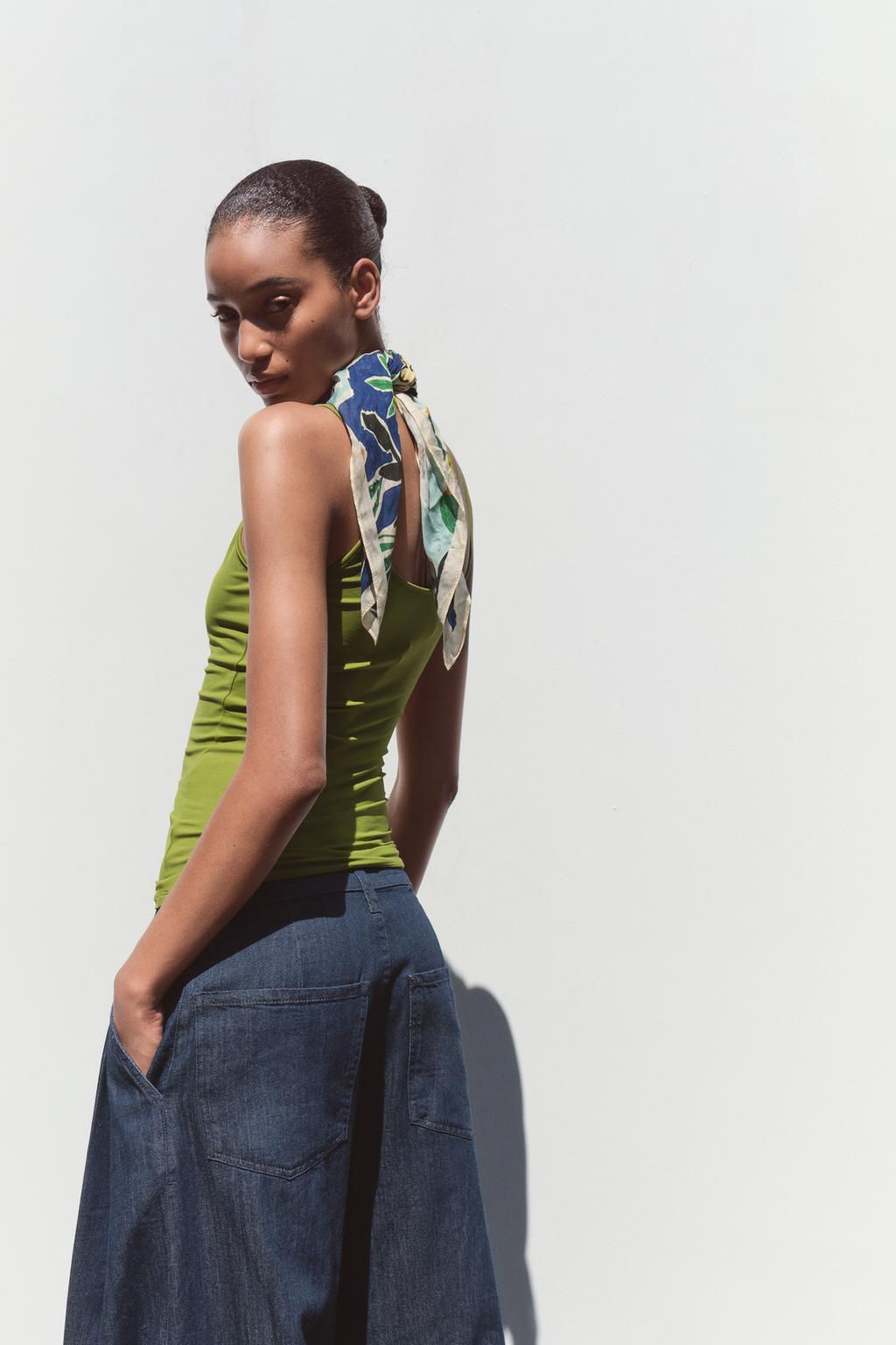 POLYAMIDE TOP WITH THIN STRAPS - Zara фото 47