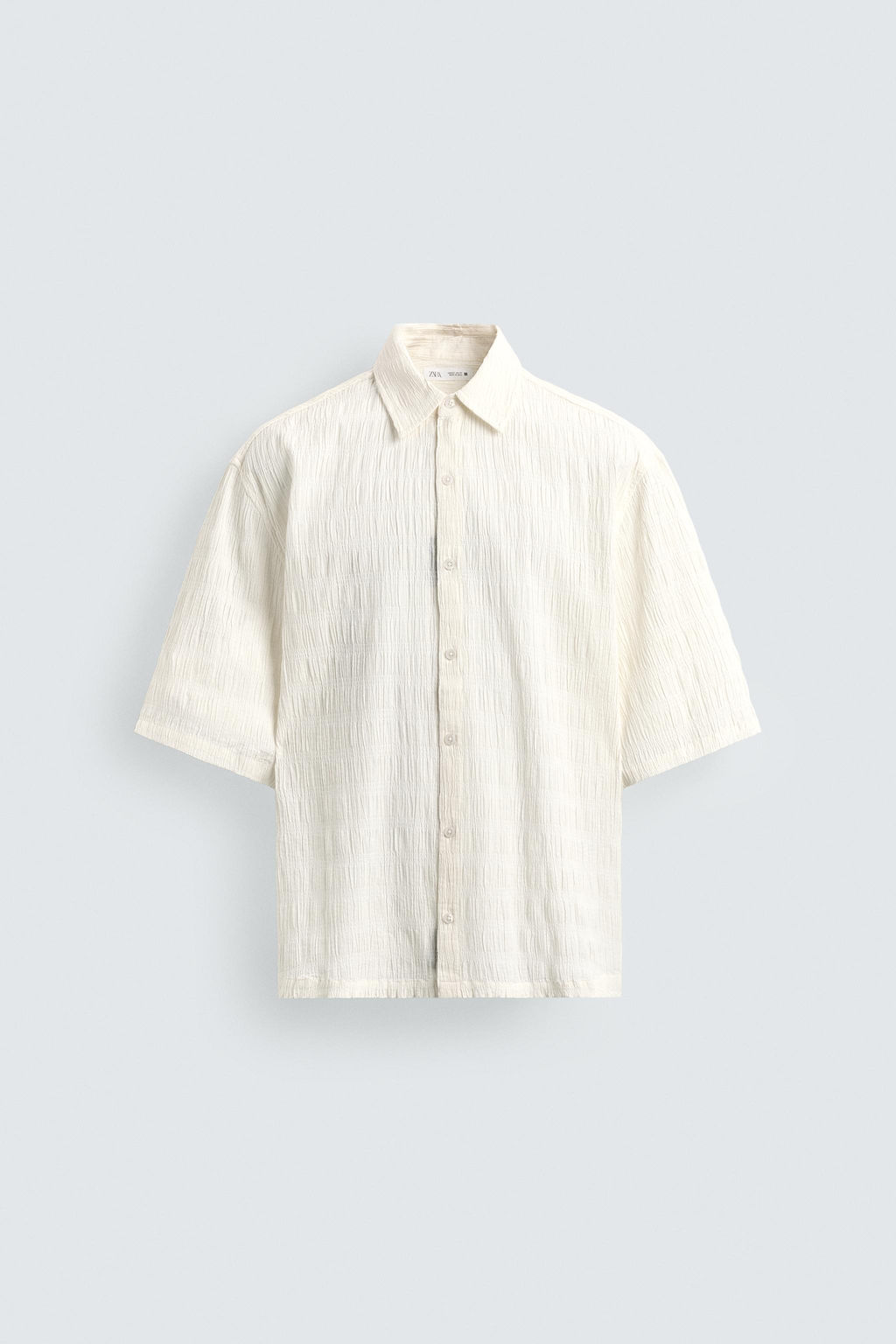 CAMISA RELAXED FIT EFECTO ARRUGADO / Blanco roto - Zara фото 7