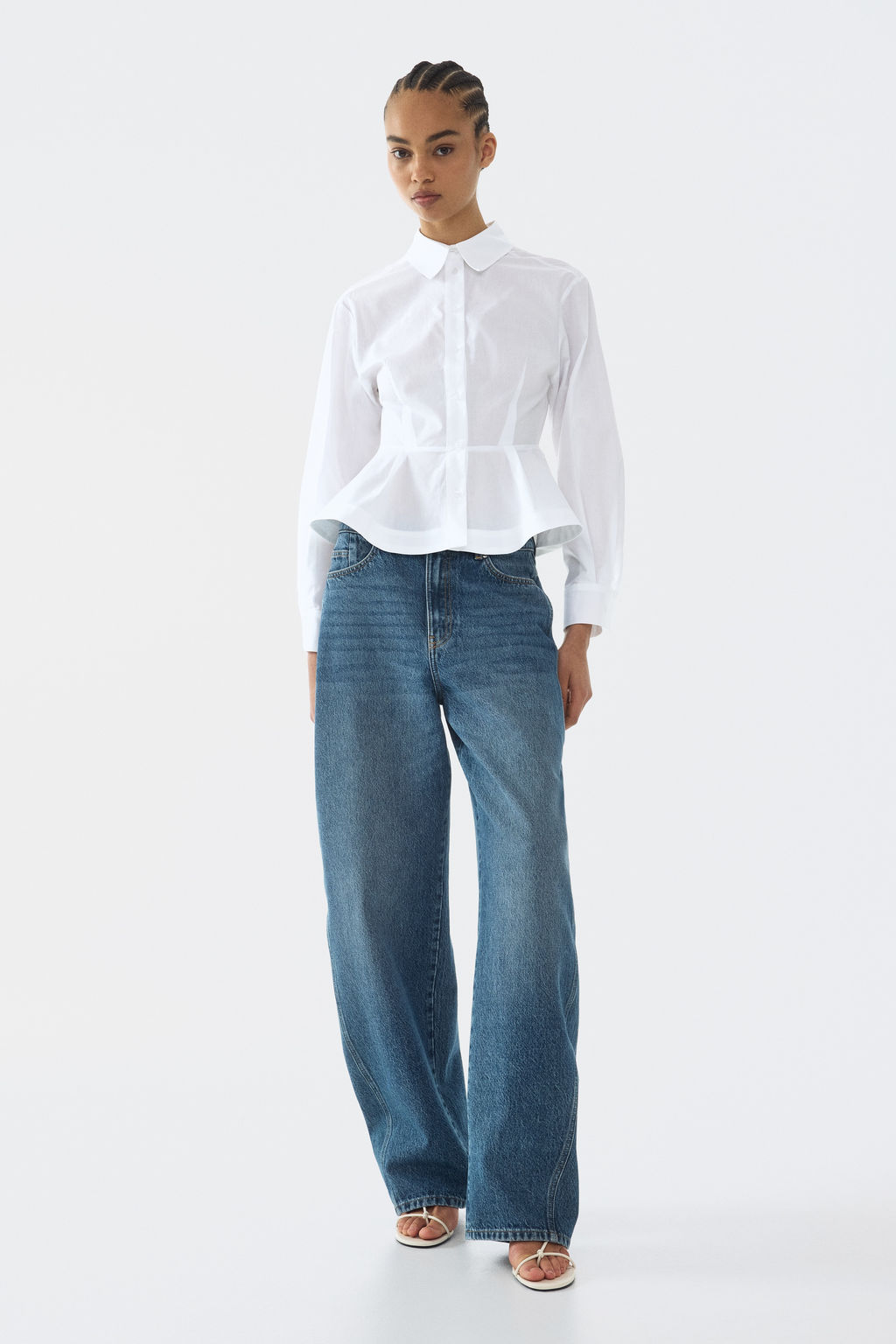 Poplin peplum shirt - H&m фото 7