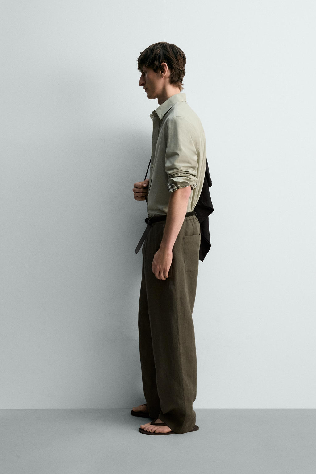 CAMISA REGULAR FIT POPEL?N LIMITED EDITION / verde lavado - Zara фото 4