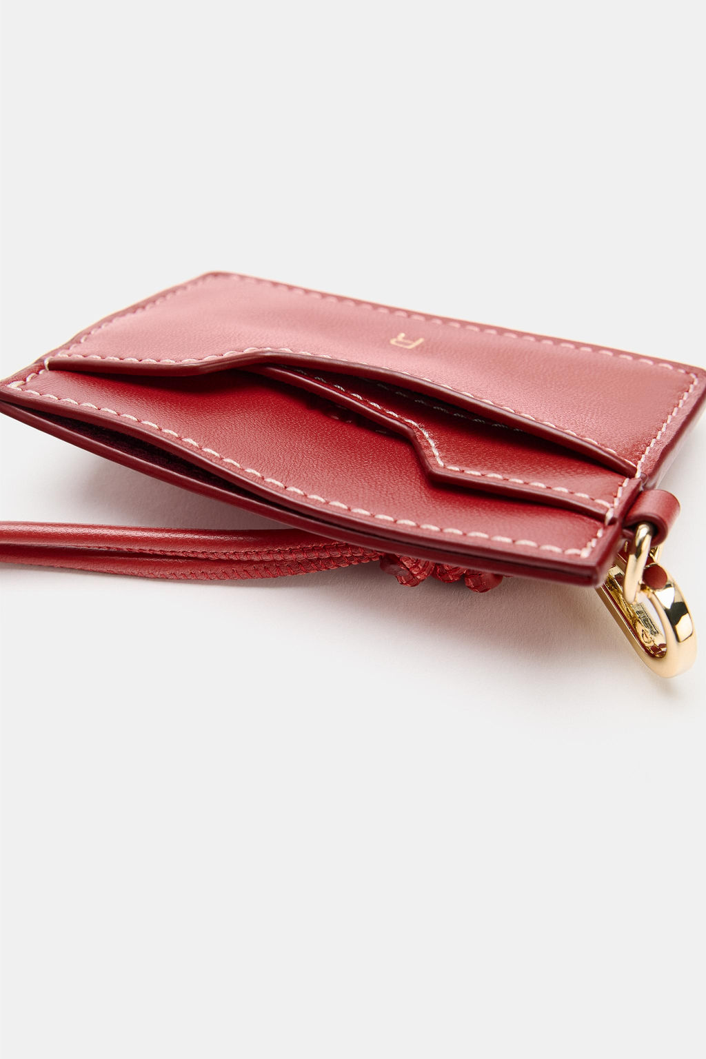 CARTERA TARJETERO PIEL / Rojo - Zara фото 5