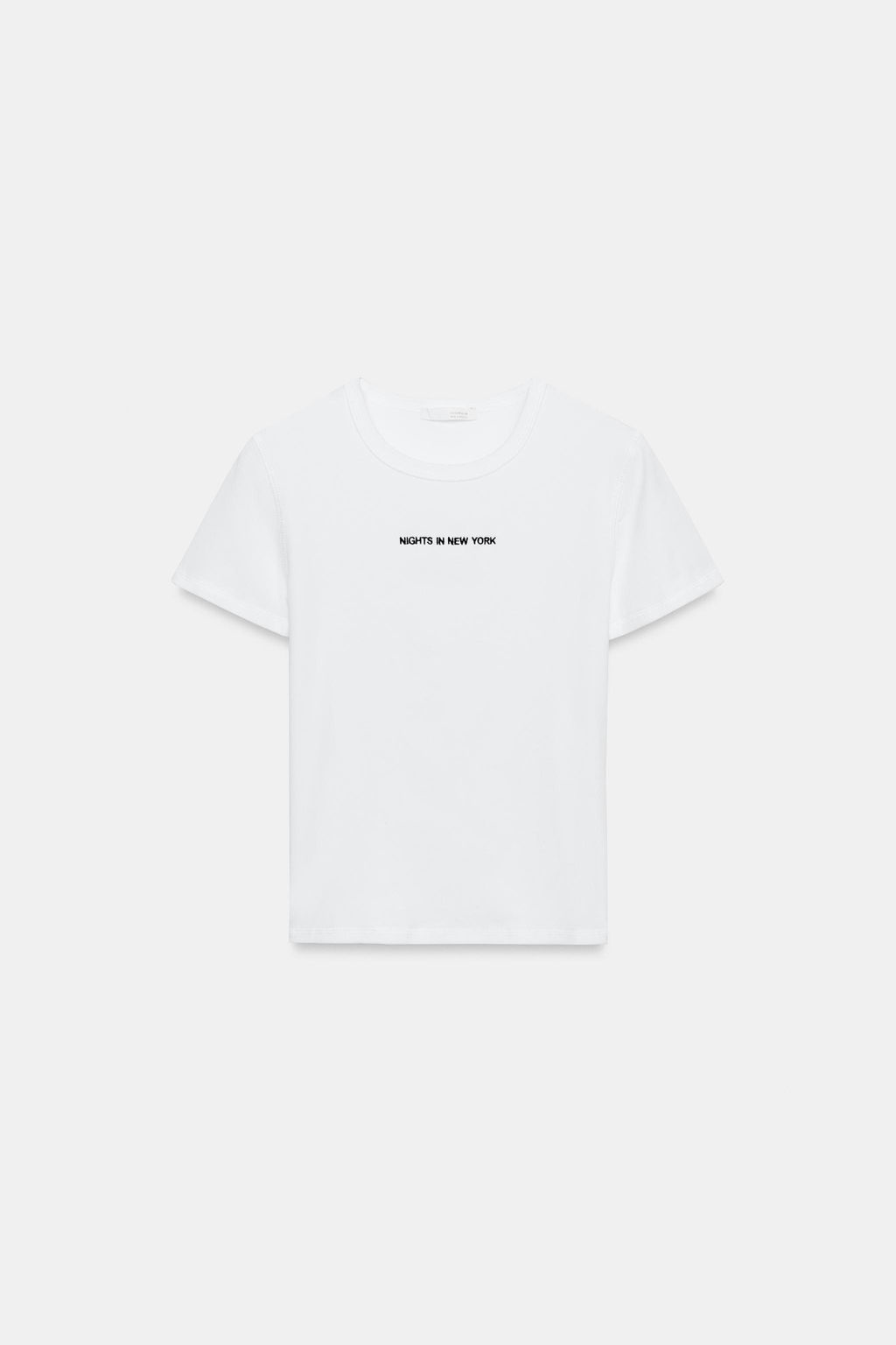 CAMISETA MANGA CORTA TEXTO / Blanco - Zara фото 3