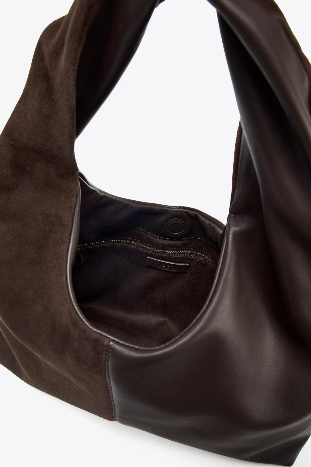 CONTRAST LEATHER SHOULDER BAG - Zara фото 7