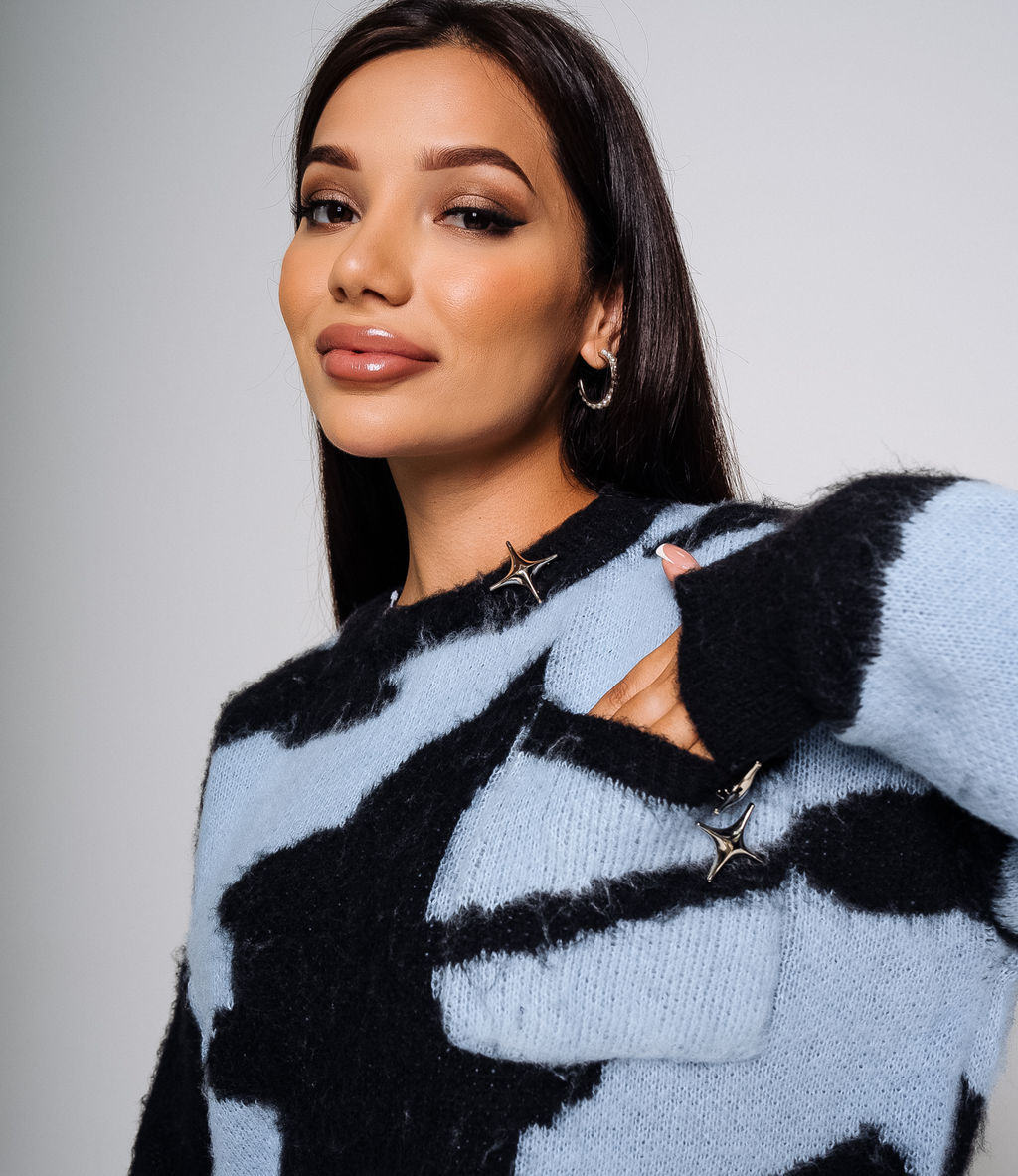 Свитер #КТ575, голубой - Dommod фото 6