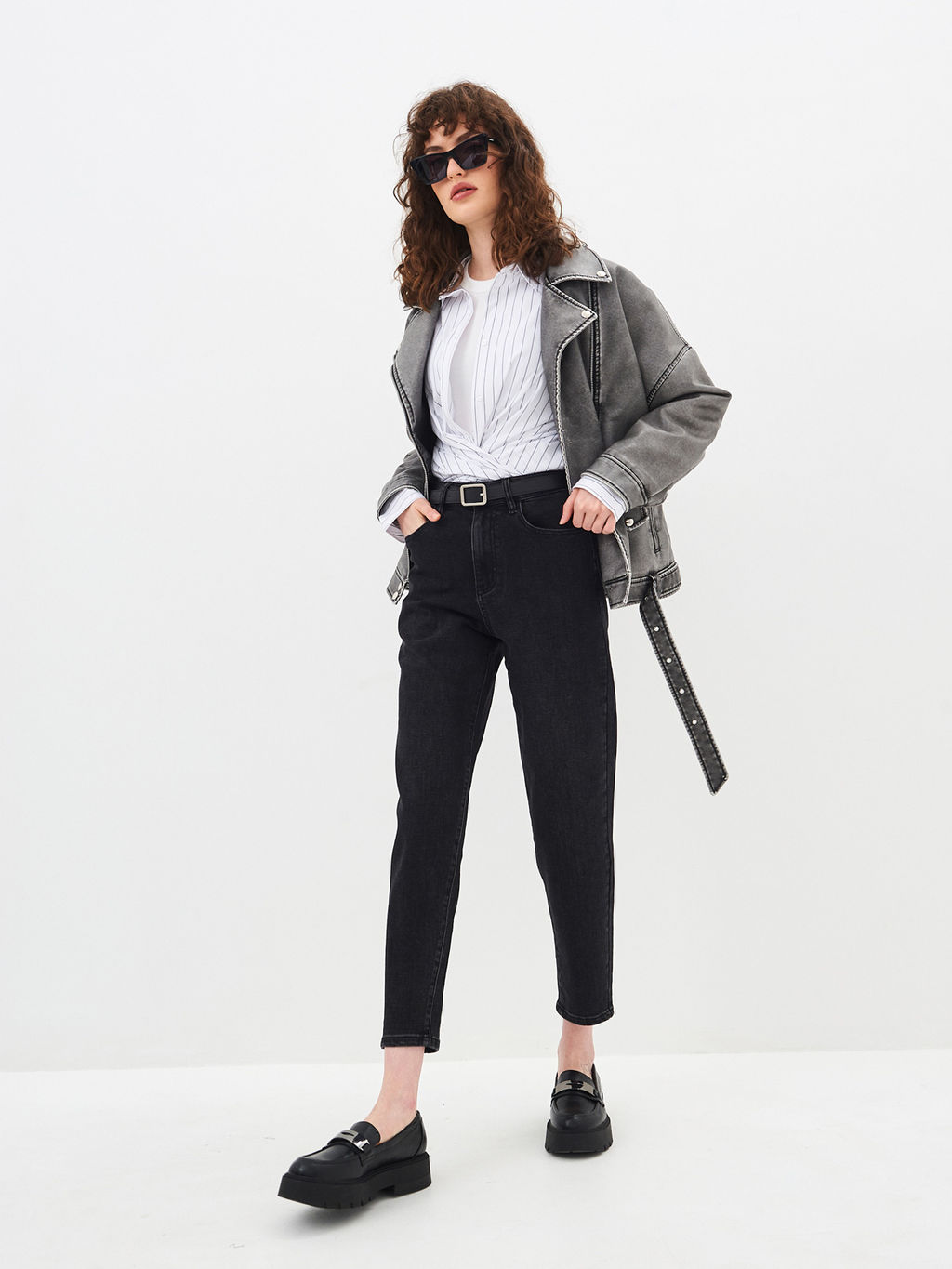 Женские джинсы mom fit с высокой посадкой - Mossmore фото 36