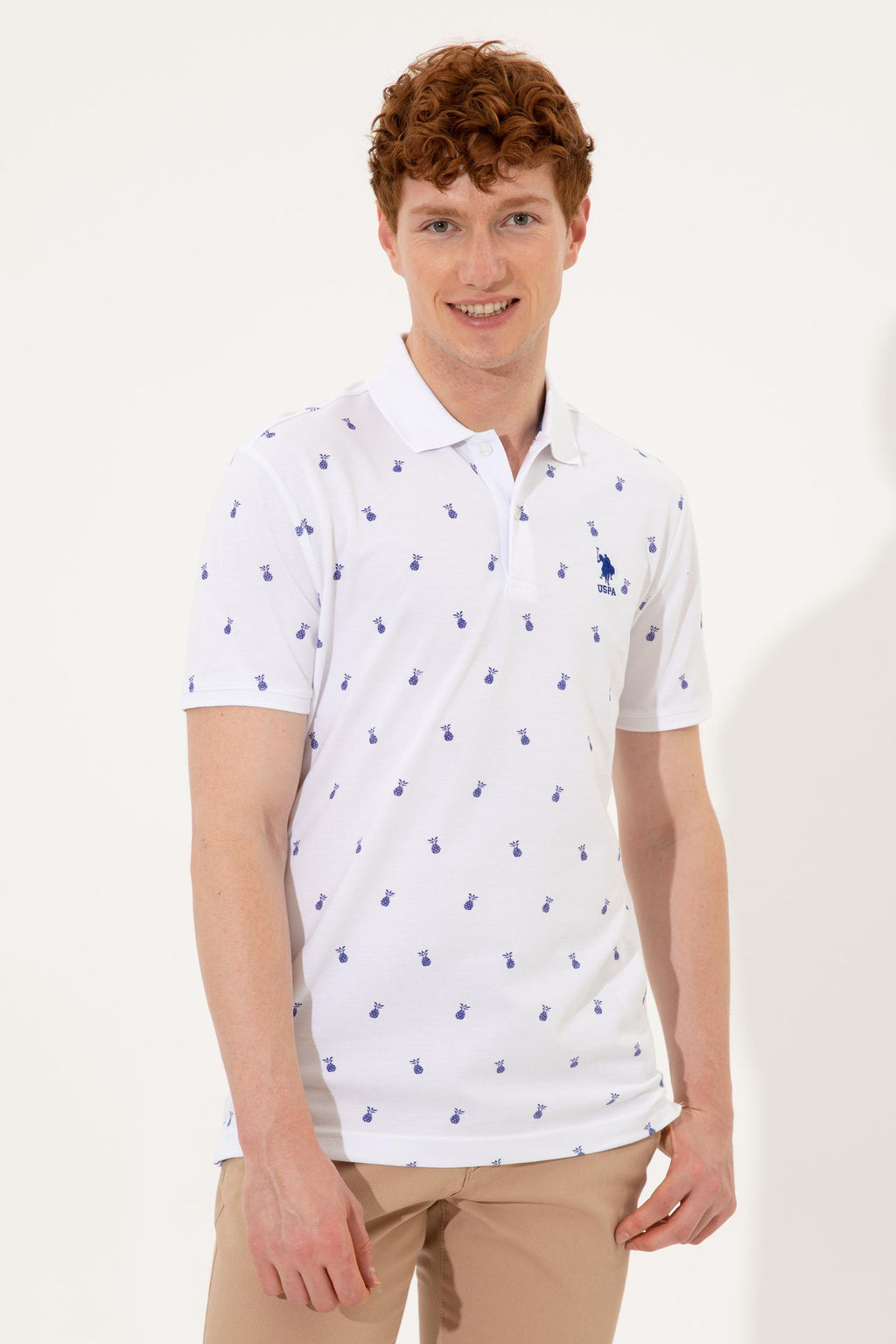 U. S. Polo Assn Мужская белая футболка с воротником-поло - U.s. polo assn фото 14